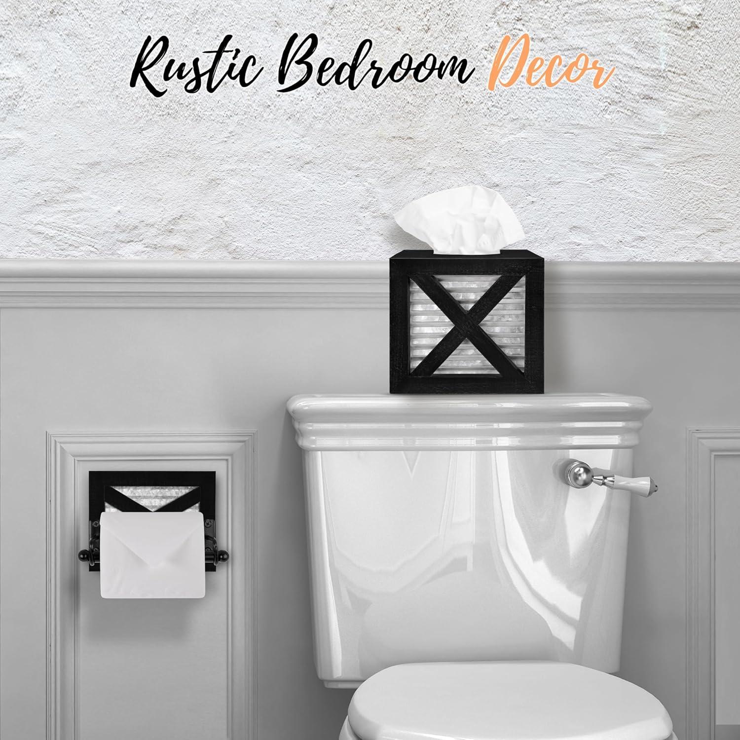 Wall Mount Rustic Farmhouse Toilet Paper Holder