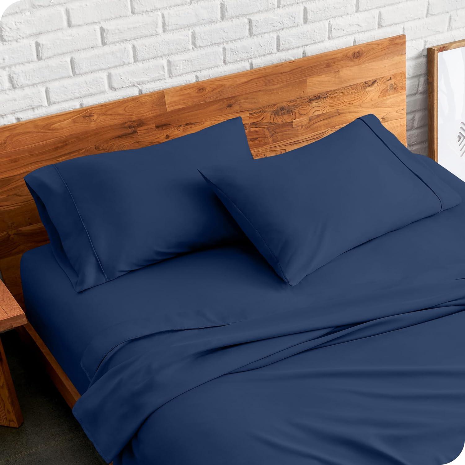 Microfiber Standard - Open End - 20 x 30 Dark Blue Pillowcase Set by Bare Home