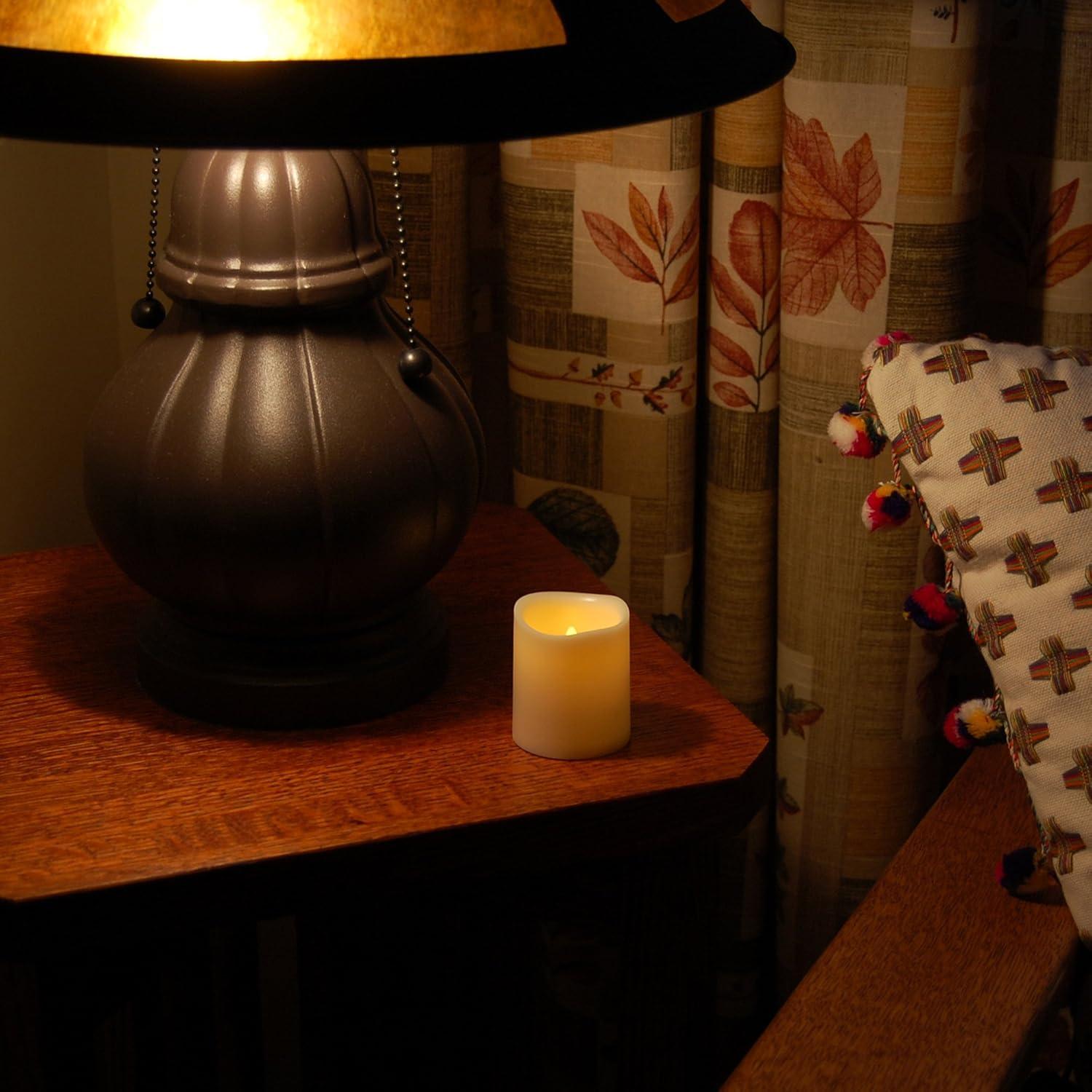 LumaBase Battery Operated LED Mini Pillar Candles - Set of 6