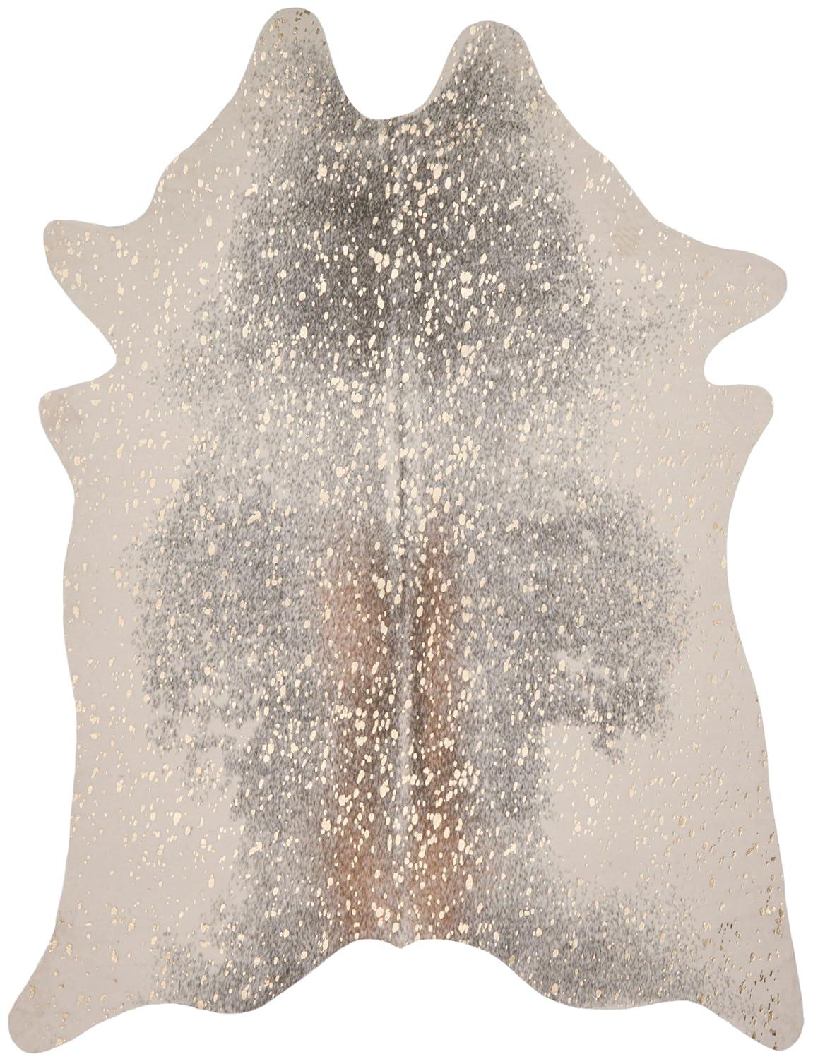 Loloi II Bryce Faux Cowhide Pewter / Gold Area Rug