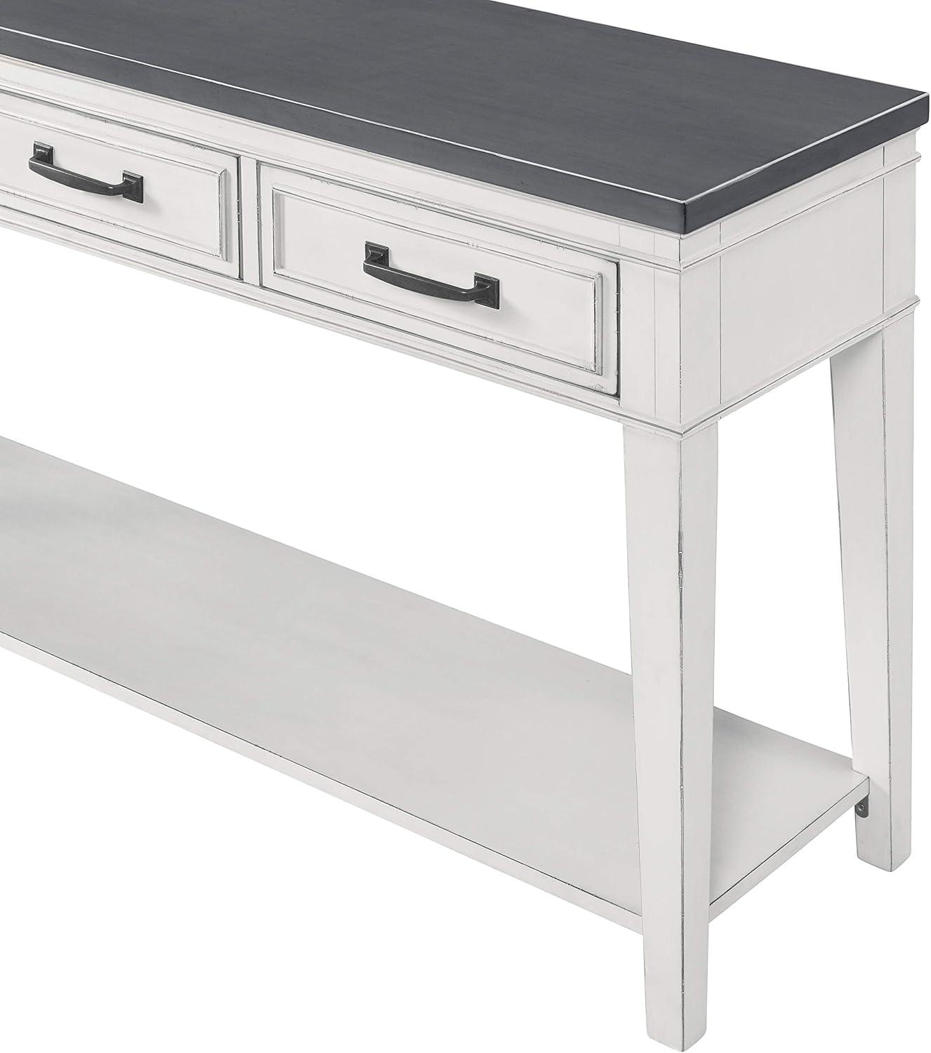 Martin Svensson Home Del Mar 3 Drawer Sofa Console Table White and Grey