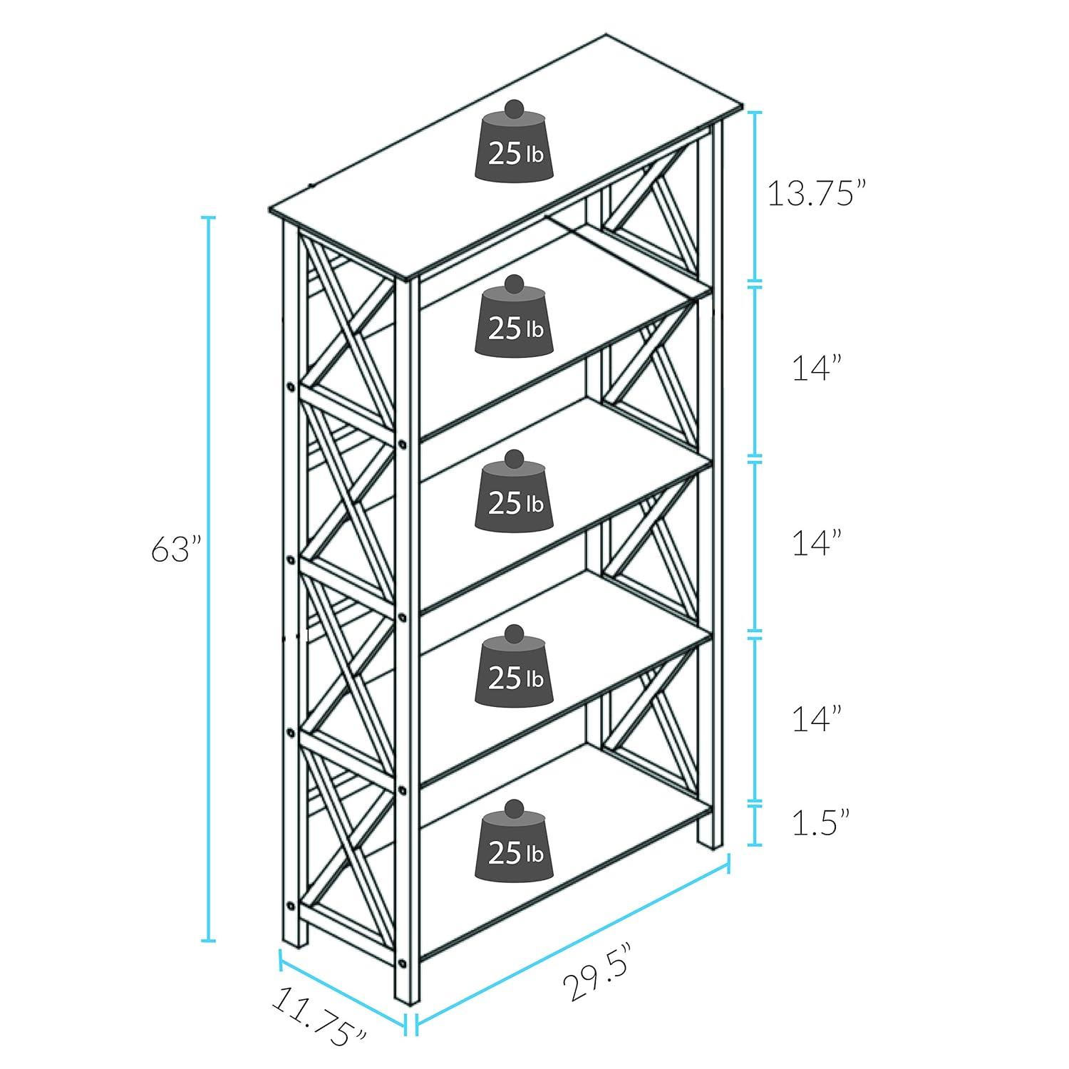 Ltd  Montego 5 tier Bookcase  Espresso