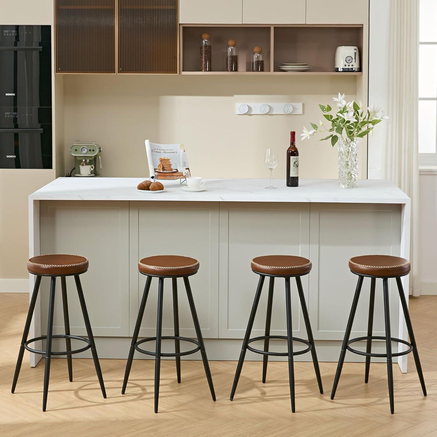 Swivel Backless Counter Height Bar Stools(Set of 2)