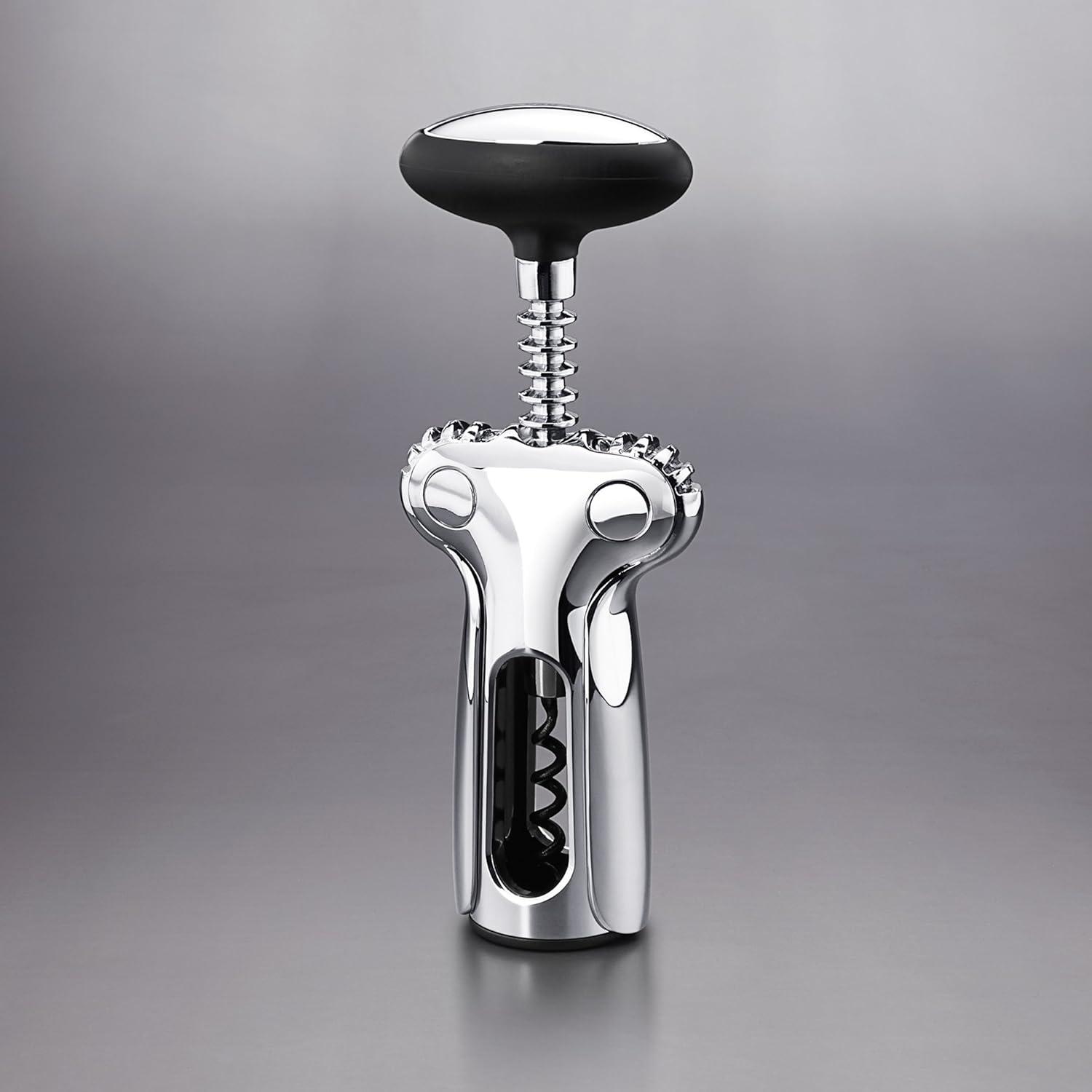 Stainless Steel Winged Corkscrew with Soft Knob Handle