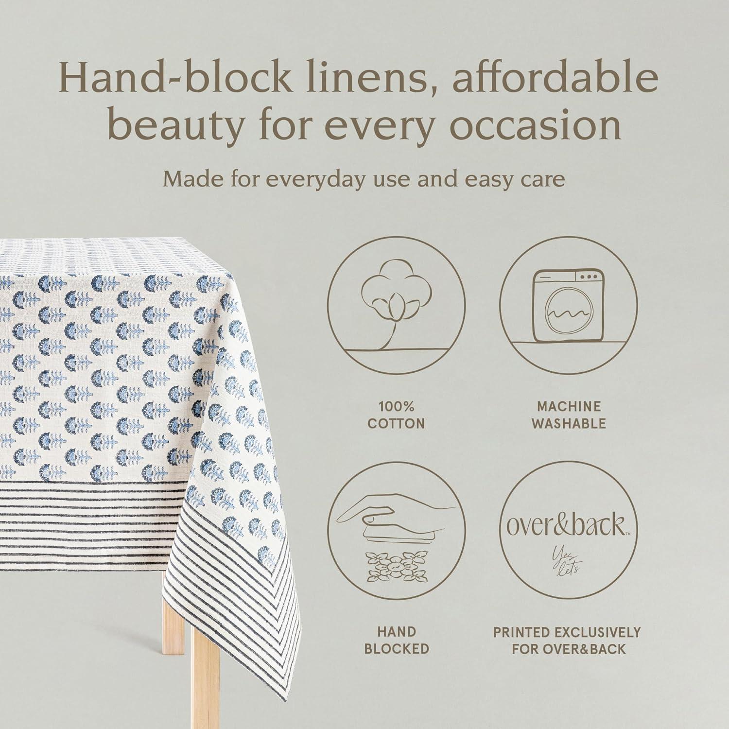 over&back Hand-Blocked Tablecloth