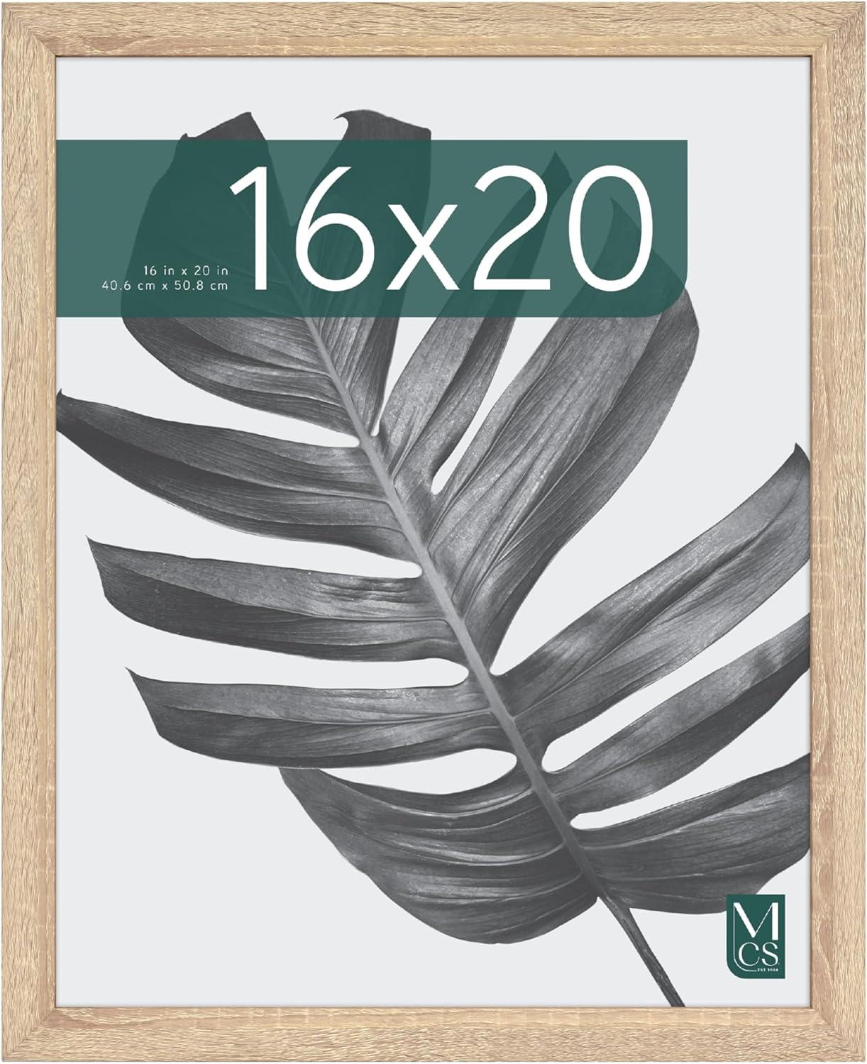 MCS Studio Gallery 16x20 Poster Frame Natural Woodgrain, Vertical & Horizontal Wall Hanging Large Picture Frame for Photos, Posters & Art Prints (1-Pack)