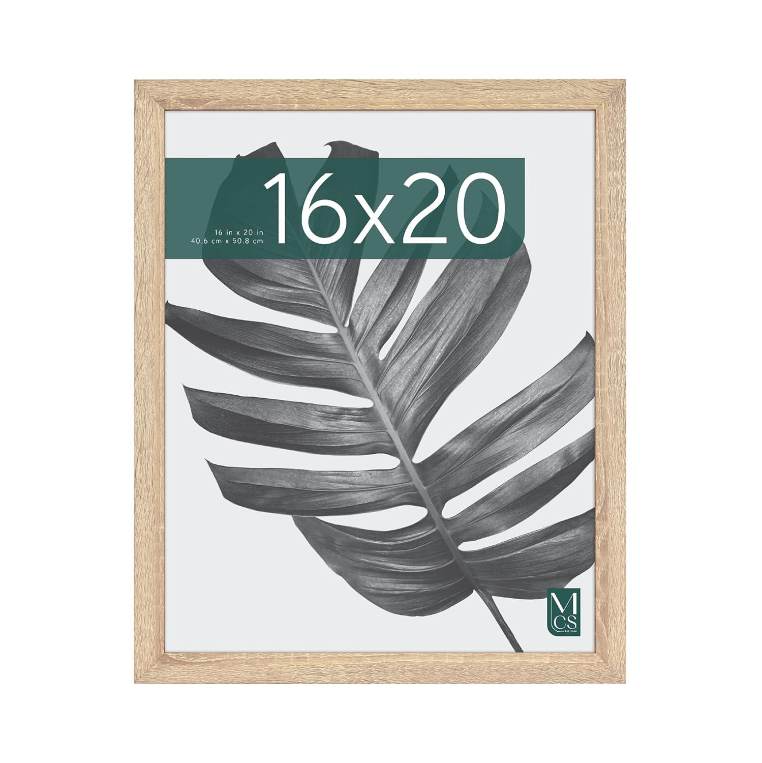 MCS Studio Gallery 16x20 Poster Frame Natural Woodgrain, Vertical & Horizontal Wall Hanging Large Picture Frame for Photos, Posters & Art Prints (1-Pack)