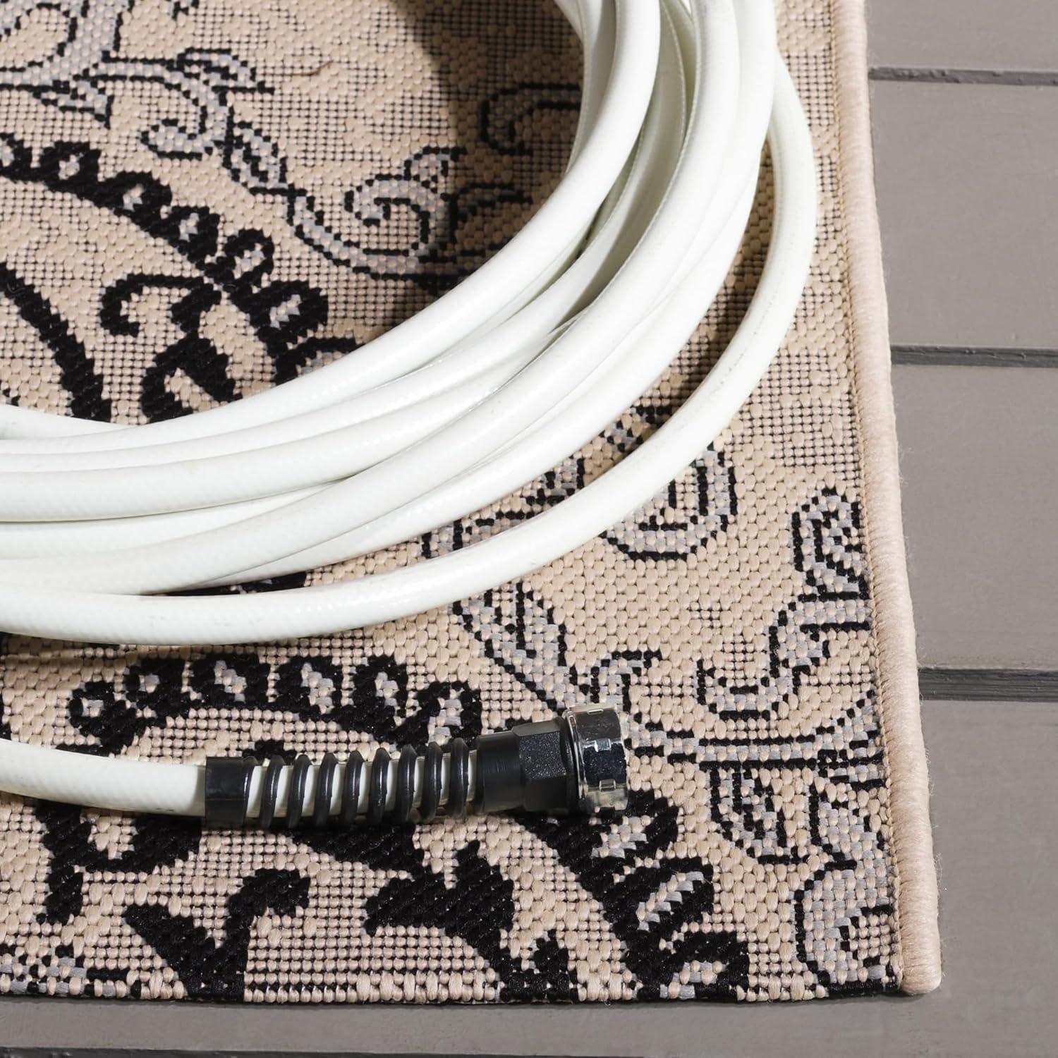 Courtyard CY7926 Power Loomed Indoor/Outdoor Area Rug - Creme/Black - 8'x11' - Safavieh.