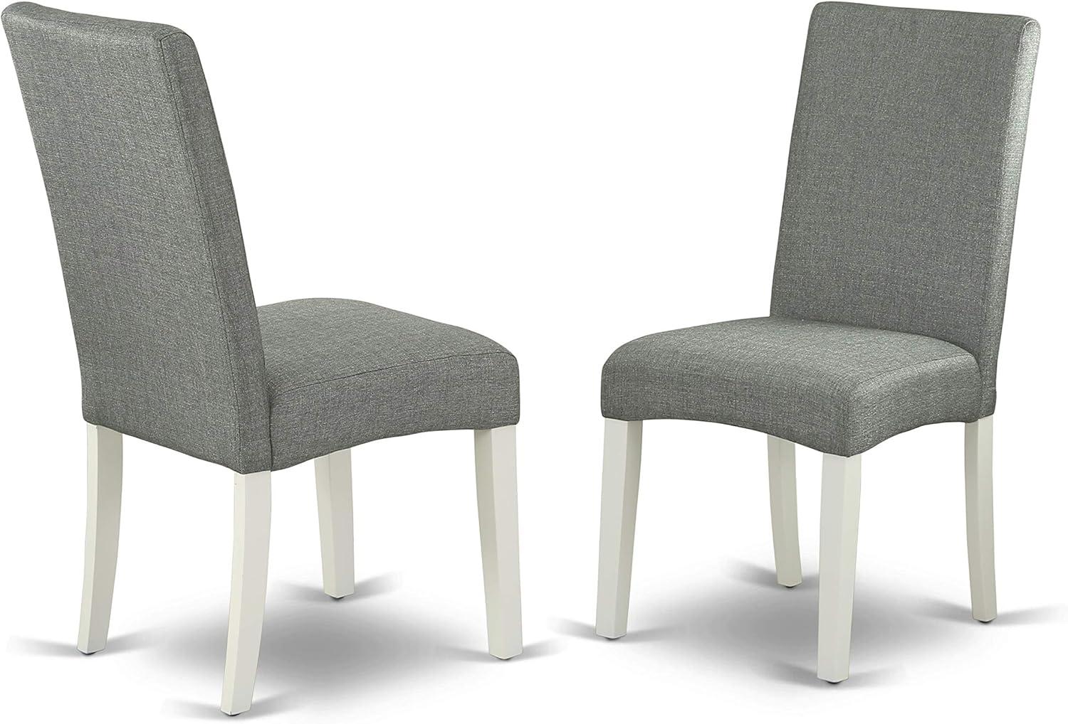 East West Furniture Vancouver 9-piece Wood Dining Set in Linen White/Gray