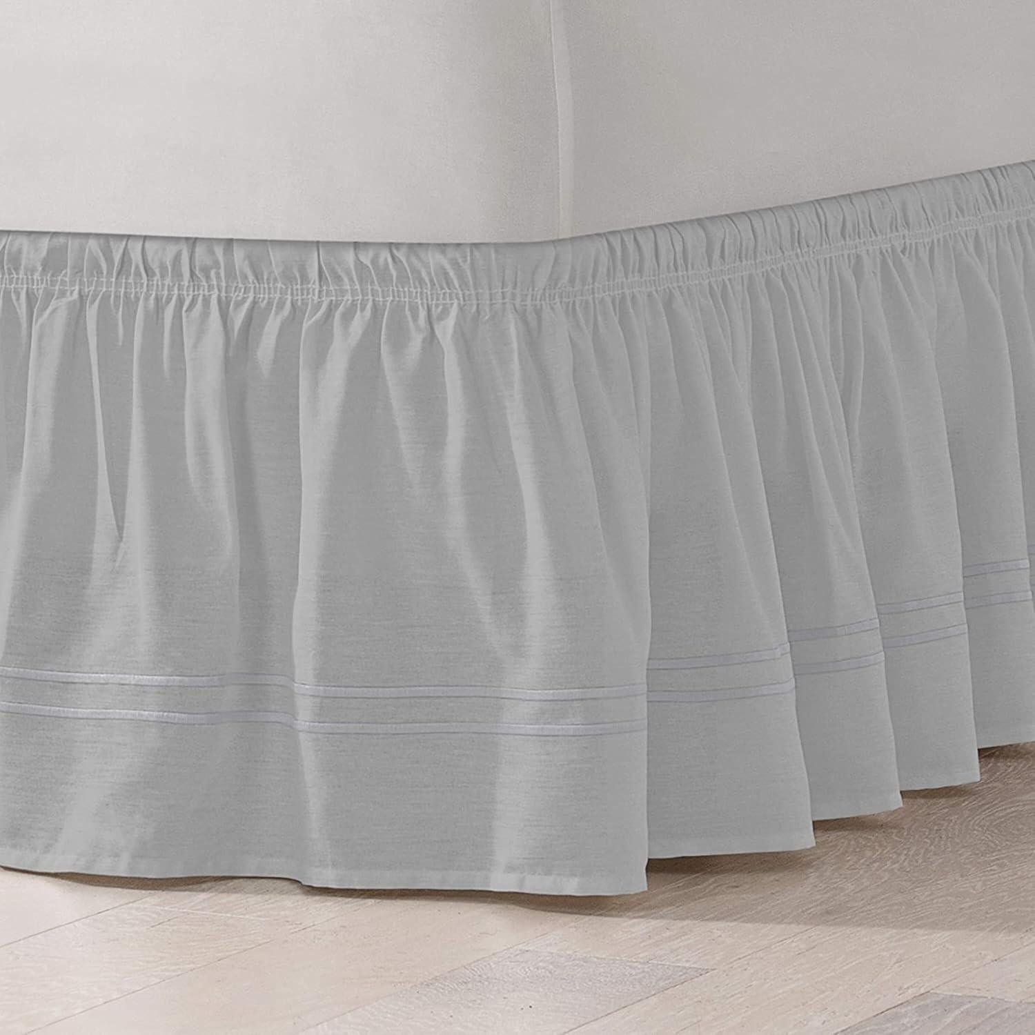 Wrap Around Baratta Stitch Ruffled Bed Skirt - EasyFit™