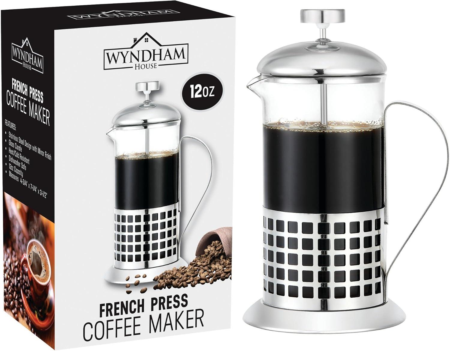 Wyndham House Stainless Steel 12oz French Press Coffee Maker