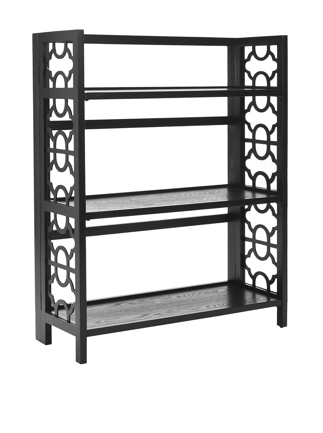 SAFAVIEH Natalie Geometric Rustic 3 Tier Low Bookcase (33.5 in. W x 13.4 in. D x 42.5 in. H)