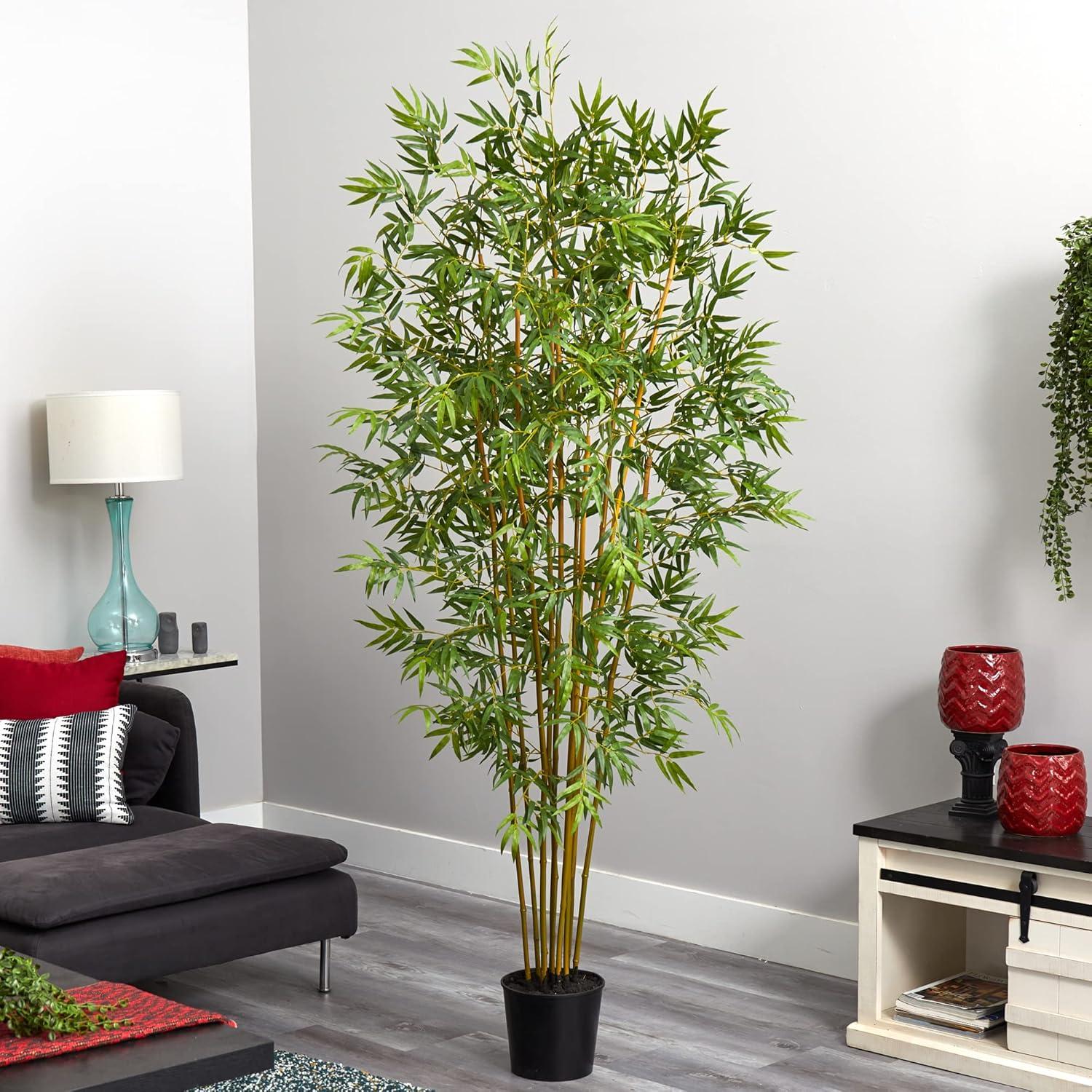 Nearly Natural 6' Mini Bamboo Silk Tree: Indoor Decorative Faux 6ft Greenery with Pot