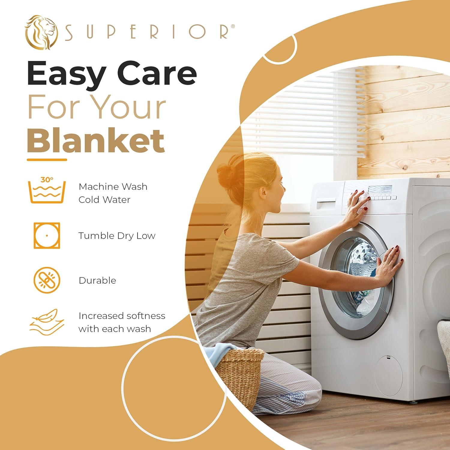 Superior Waffle Weave Honeycomb Knit Soft Textured All-Season Cotton Blanket