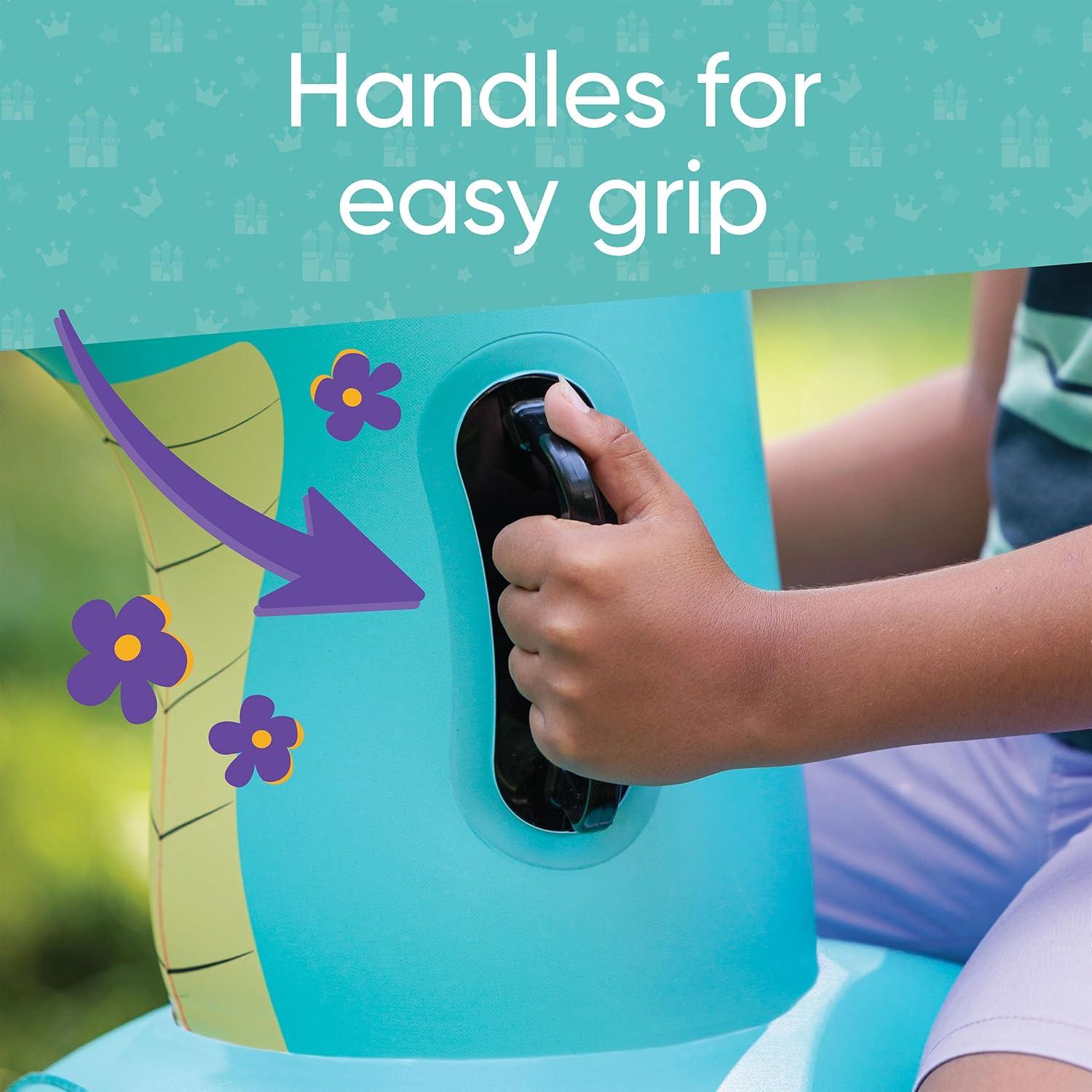 HearthSong Inflatable Ride-On Dragon, Firebreather, 19”L x 45”W x 40”H, Space Hopper