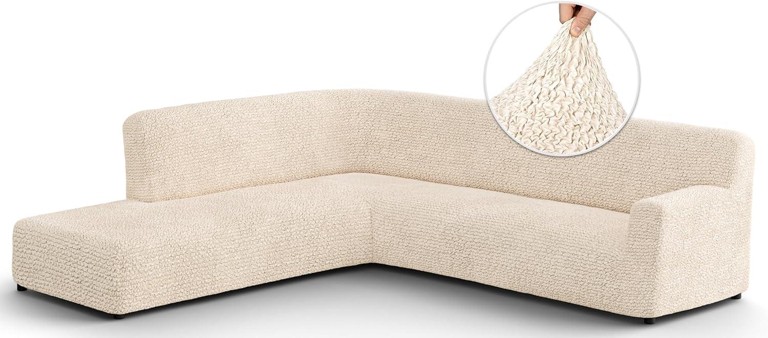 Stretchy Slipcover for Bumper Chaise Sectional - Easy to Clean & Durable (Left Chaise) - Microfibra Collection