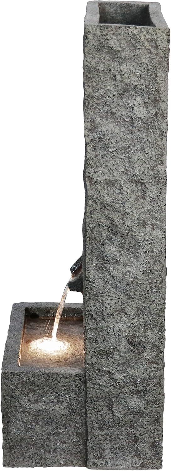 Hi-Line Gift Ltd 79613-C 32" H Rectangular Waterfall Fountain W/Ww LEDs