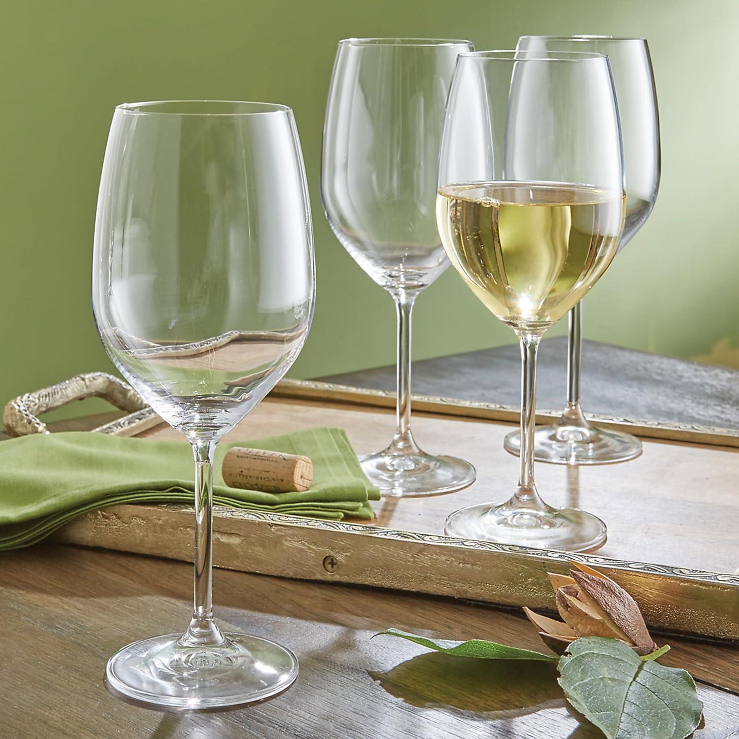 Tuscany Classics Clear Crystal White Wine Glass Set, 6 Count