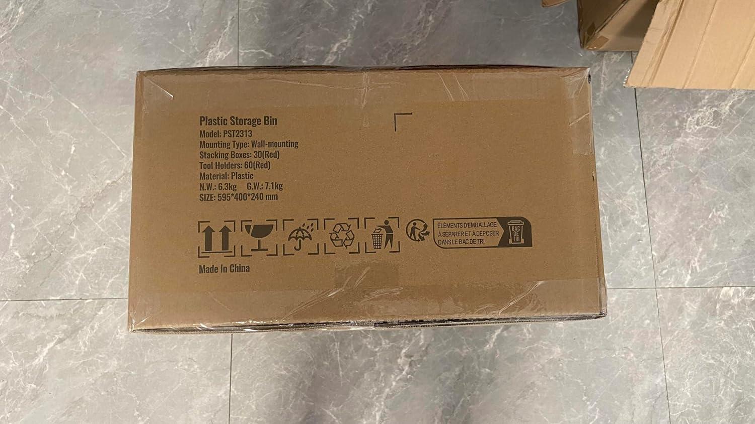 VEVOR Wall Mounted Storage Bins, 48-Bin Parts Rack Organizer Garage Plastic Shop Tool with Wall Panels, Tool Organizer for Nuts, Bolts, Screws