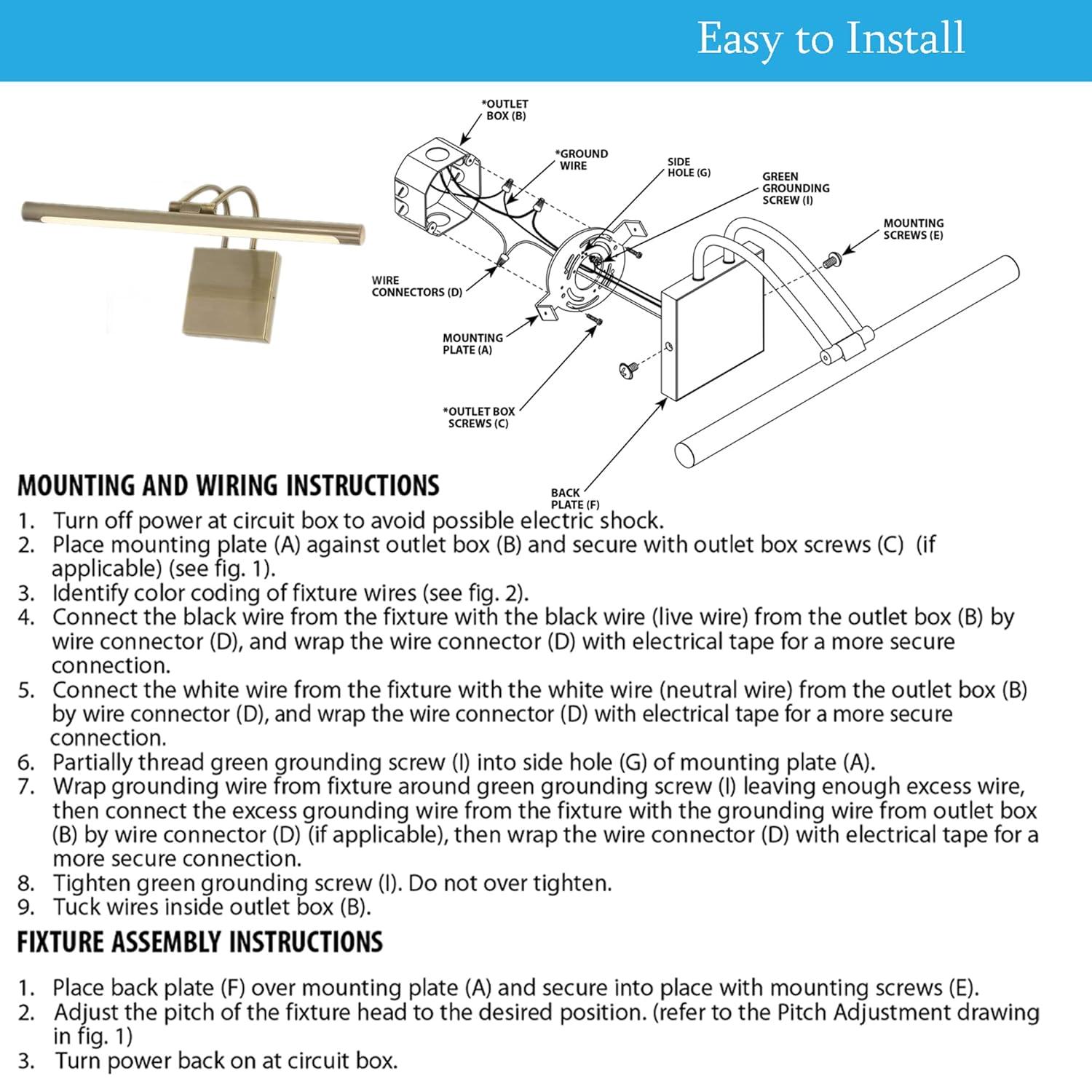 Westinghouse 7501400 17" Wide Led Picture Light - Brass