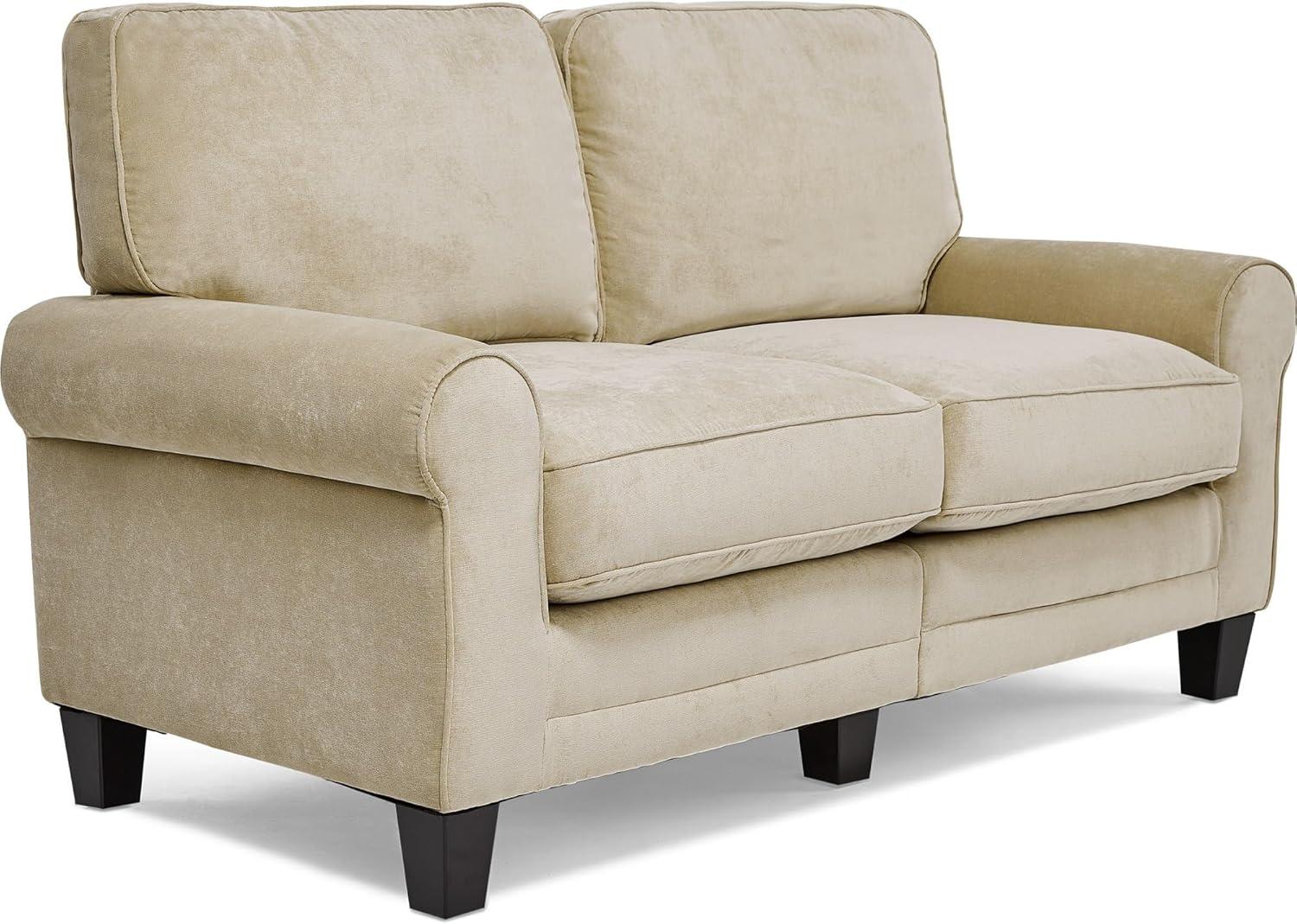 Serta Copenhagen 61" Rolled Arm Sofa, Easy Care Fabric, Soft Pillow Back, Pocket Coil Seat Cushions