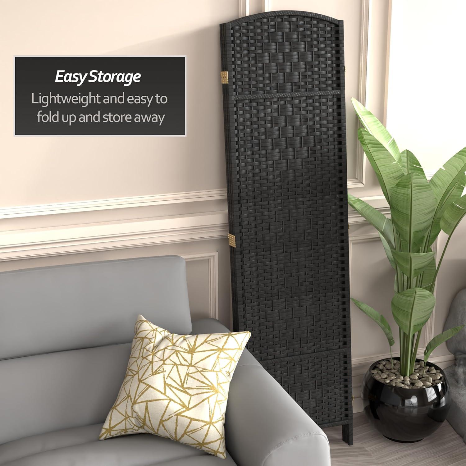 Oriental Furniture 6 ft. Tall Diamond Weave Room Divider - Natural - 3 Panel