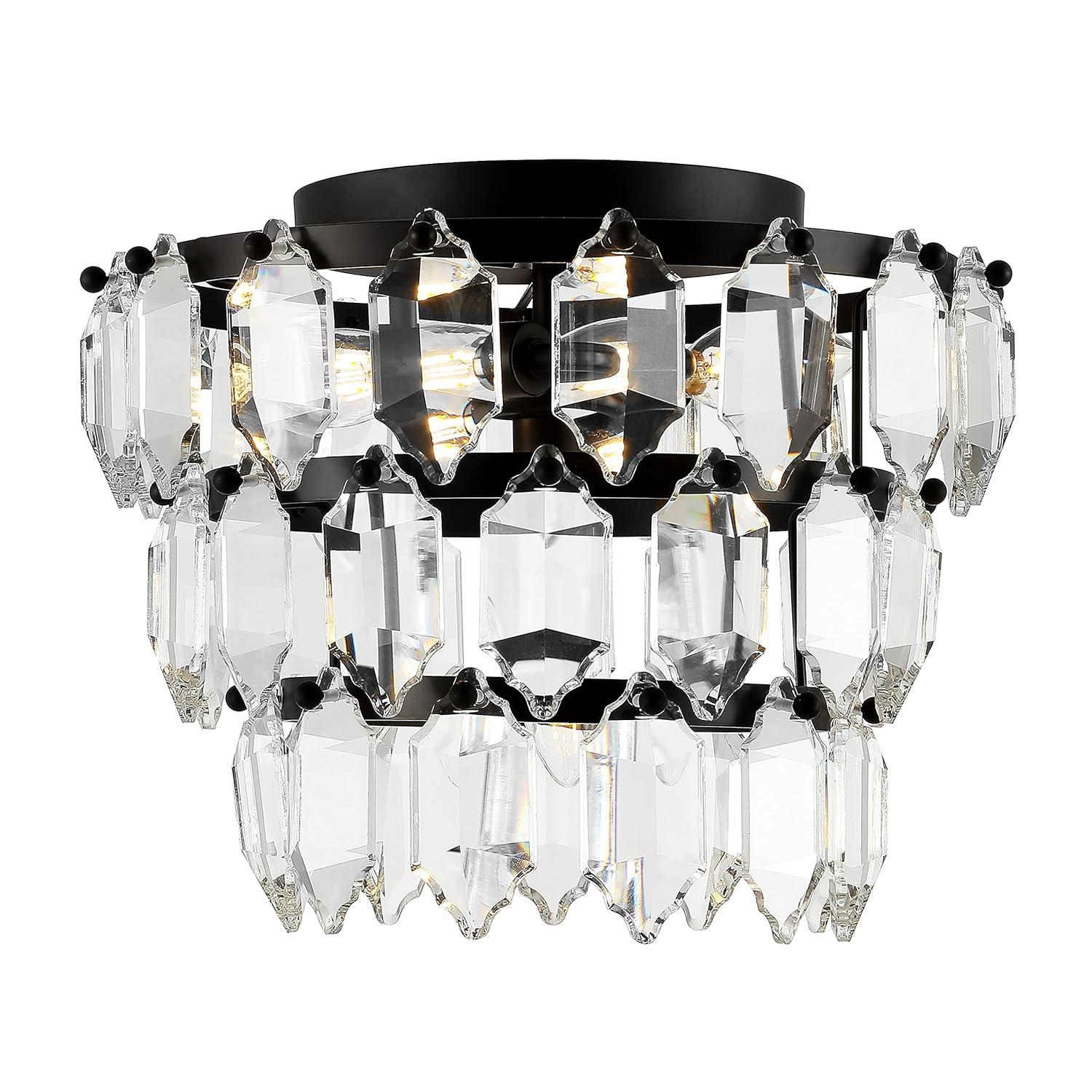 Gorson 3 Light 13" Flush Mount - FLU4045 - Black - Safavieh