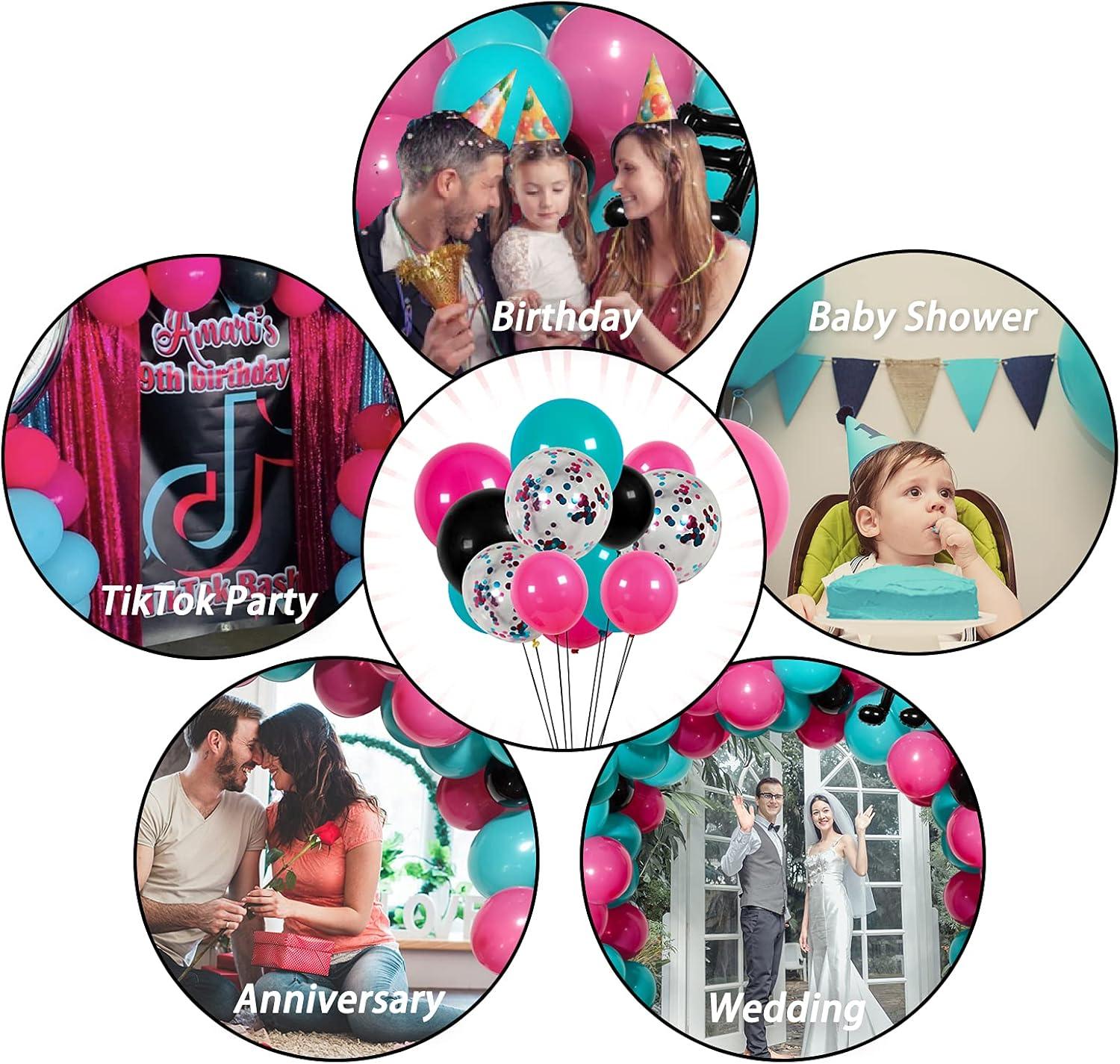 TIC Tok Balloon Arch Kit, JOGAMS 127 Pack TIC Tok Balloons Set with Music Note Balloons, Music Party Decorations for Girls Teens Birthday Party Karaoke Music Theme Decor