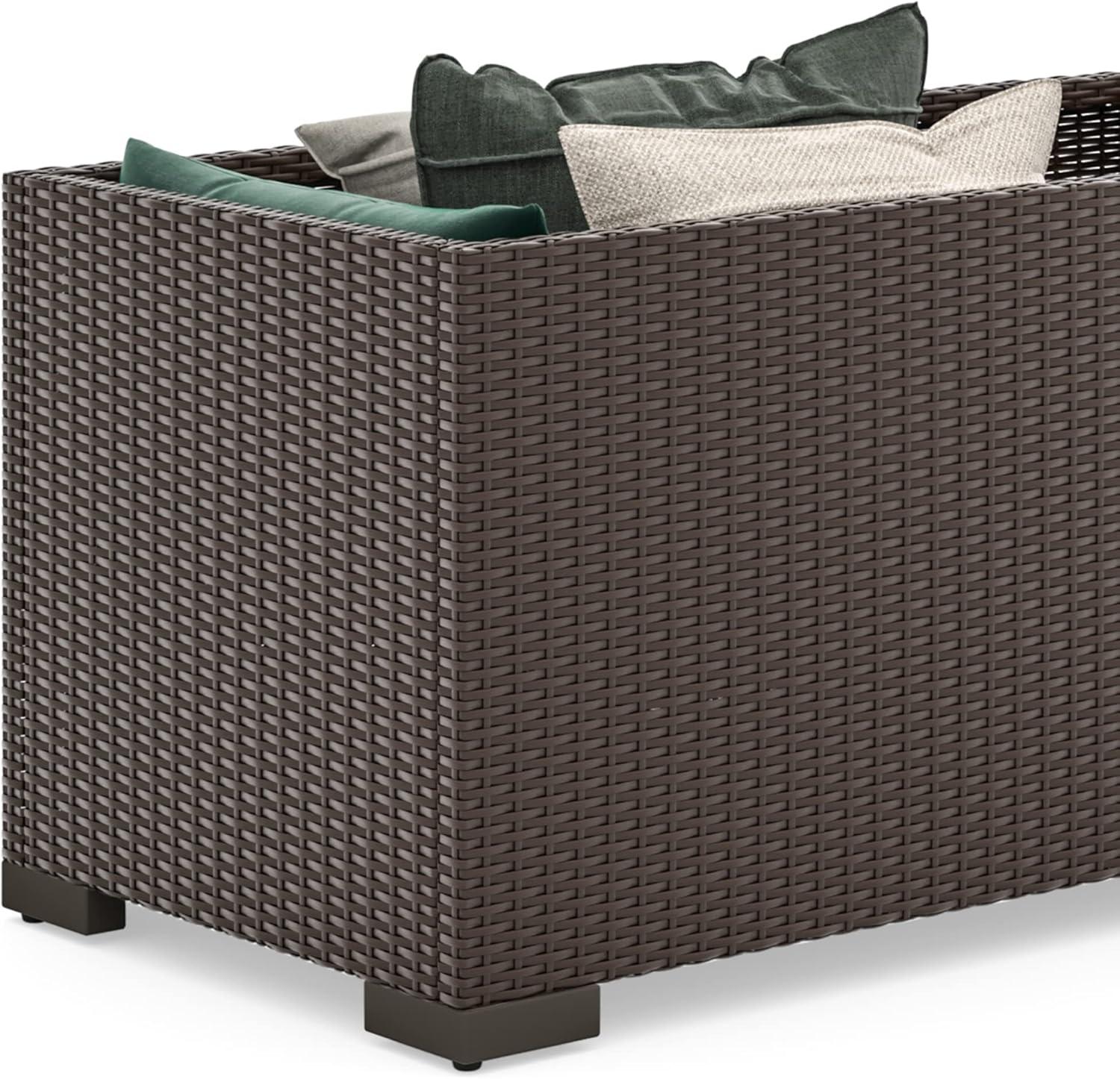 Palm Springs Brown Outdoor Storage Table