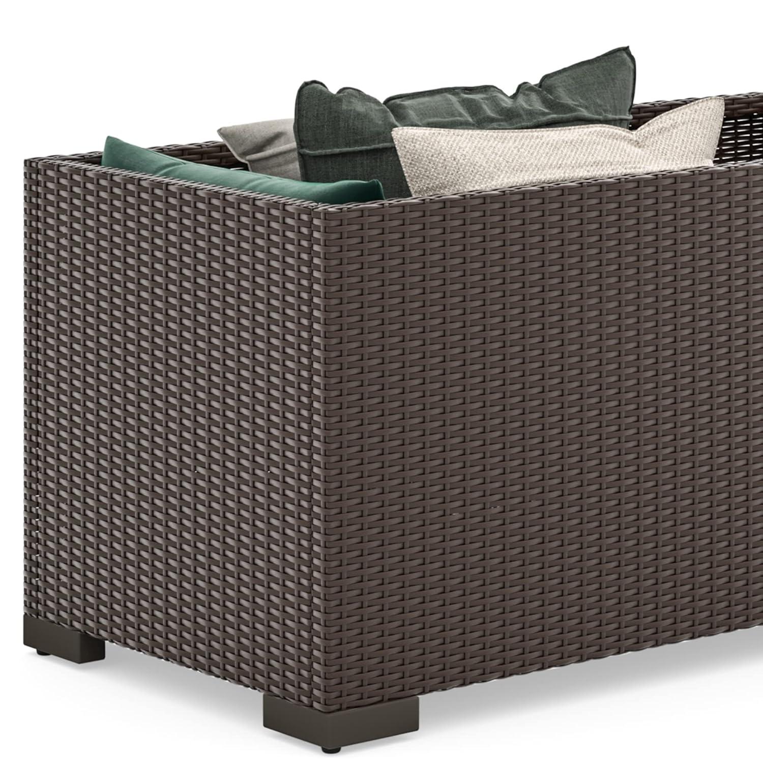 Palm Springs Brown Outdoor Storage Table