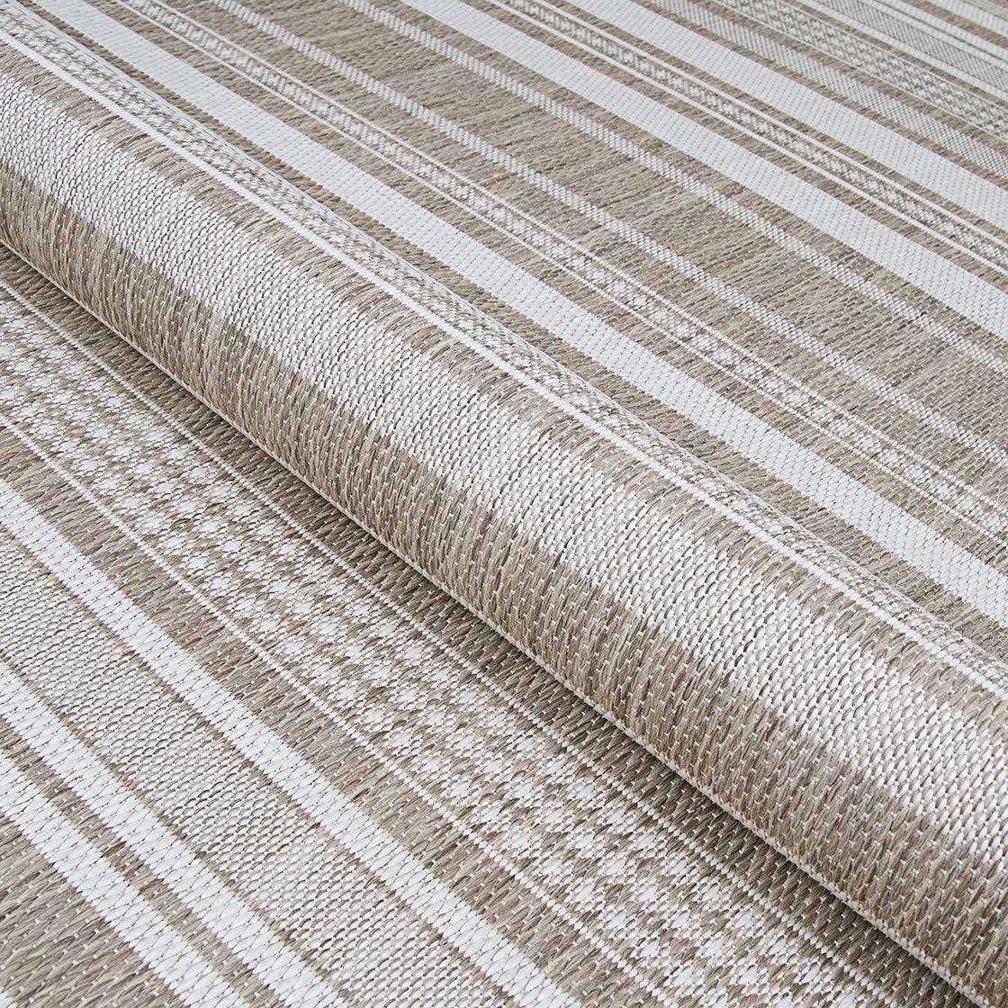 Couristan Recife Gazebo Stripe Indoor / Outdoor Area Rug, Champagne- Taupe, 2'3" x 11'9" Runner