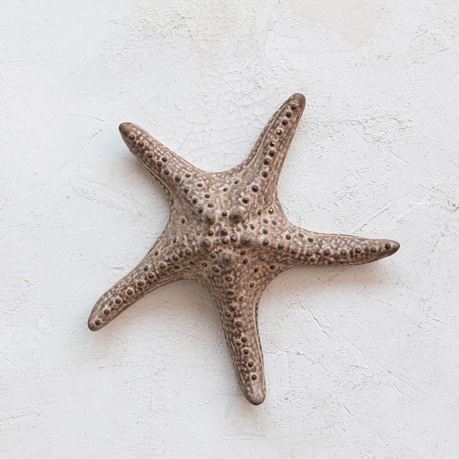 Creative Co-Op Decorative Stoneware Starfish, Brown