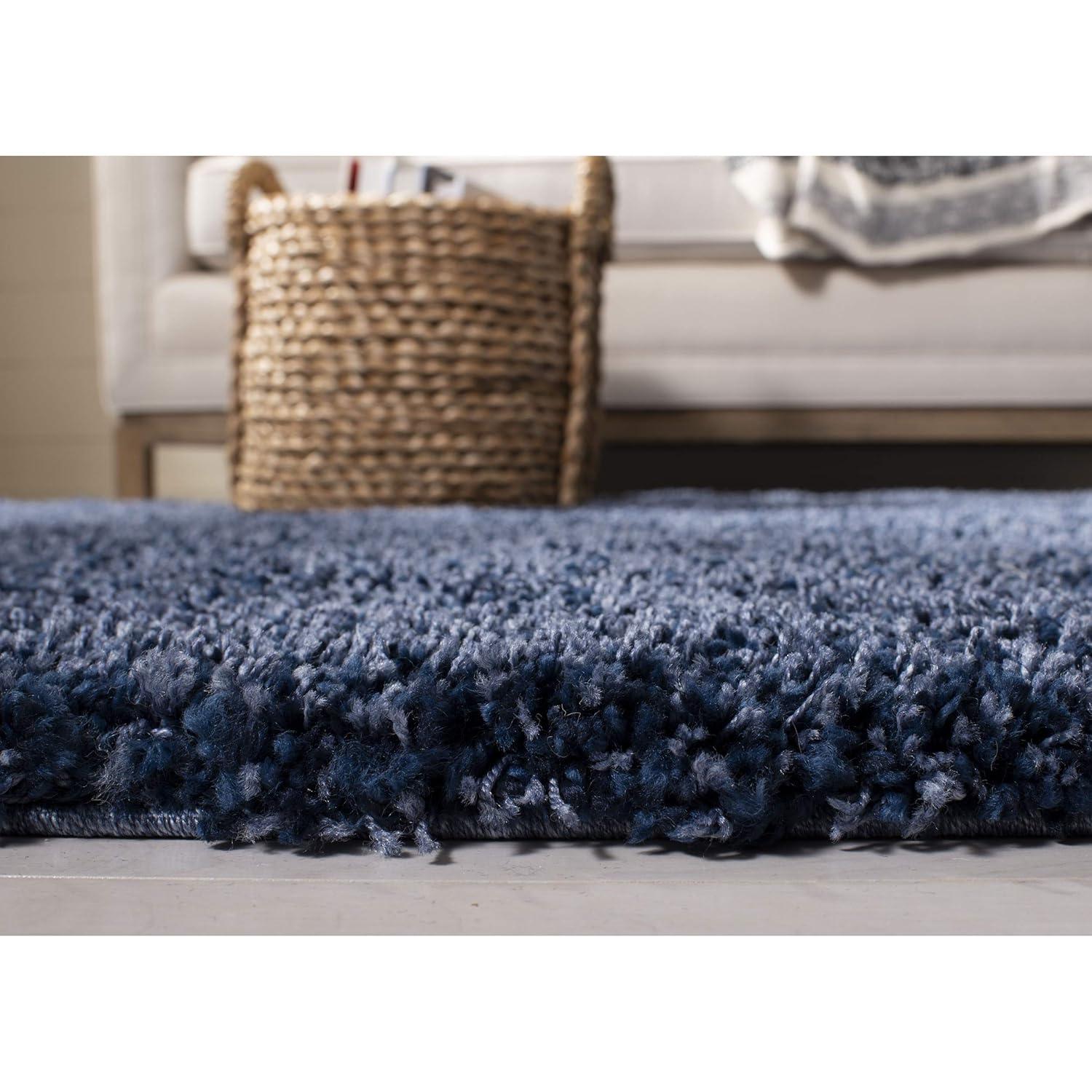 California Shag SG151 Power Loomed Indoor Area Rug - Navy - 9'x12' - Safavieh