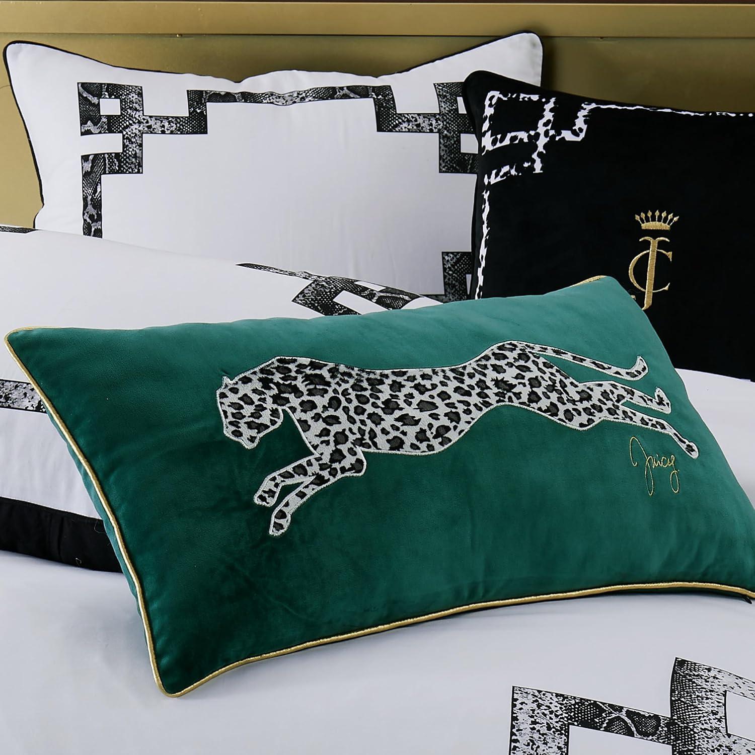 Juicy Couture Velvet Cheetah Plush Decorative Throw Pillows - 14" x 24"