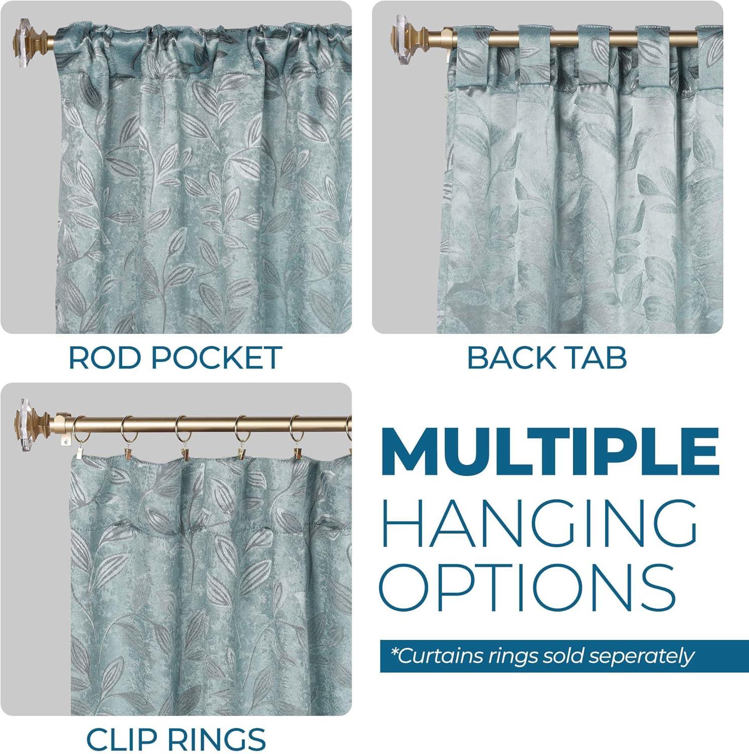 Superior Leaves Machine Washable Room Darkening Blackout Curtains With Back Tabs by Superior (Set of 2)