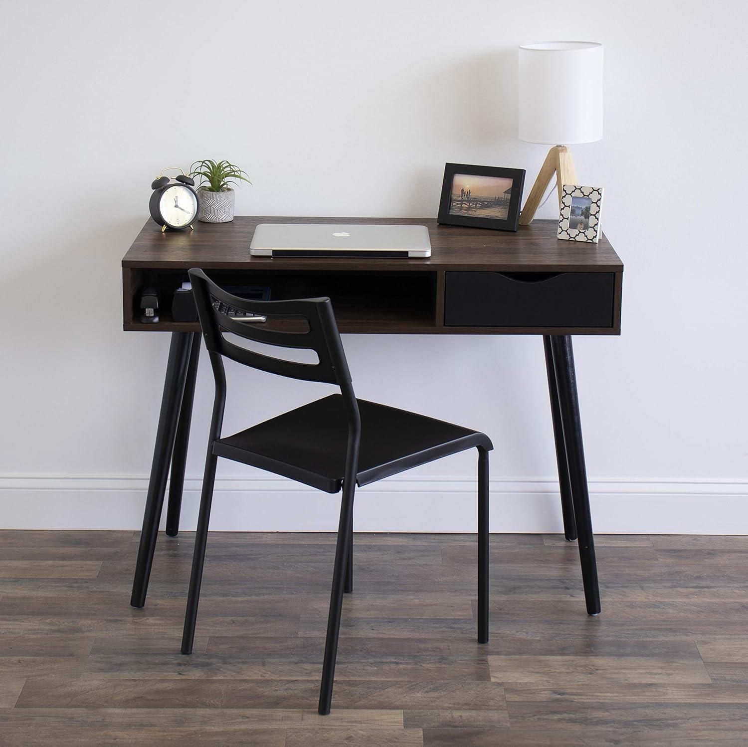 Humble Crew Desk/Writing Chair Black : Mid-Century Modern, Armless, Stackable, for Ages 3+