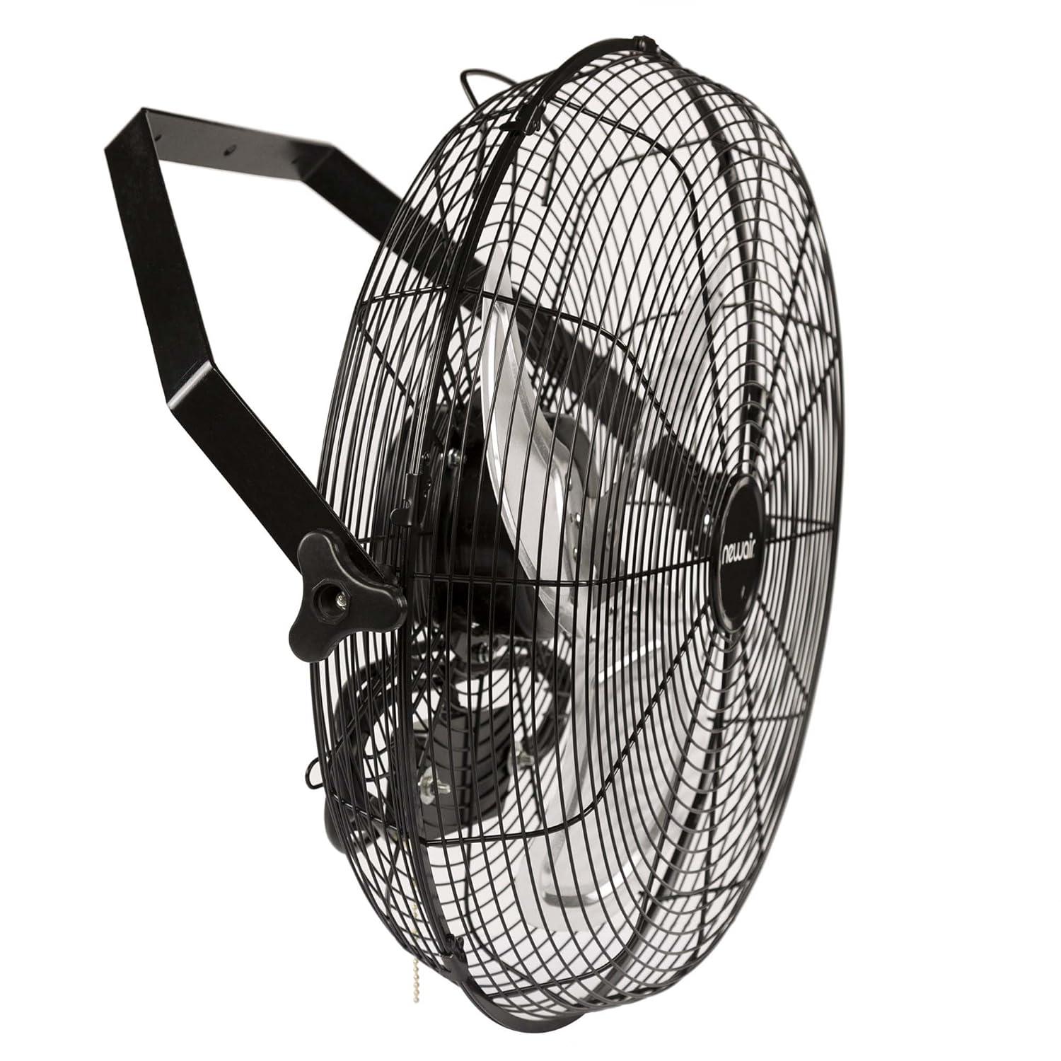 Newair Newair 18" High Velocity Wall Mount Fan, Heavy Duty Outdoor Fan, Adjustable Tilt and 3 Speeds up to 4012 CFM, Pull Chain Switch