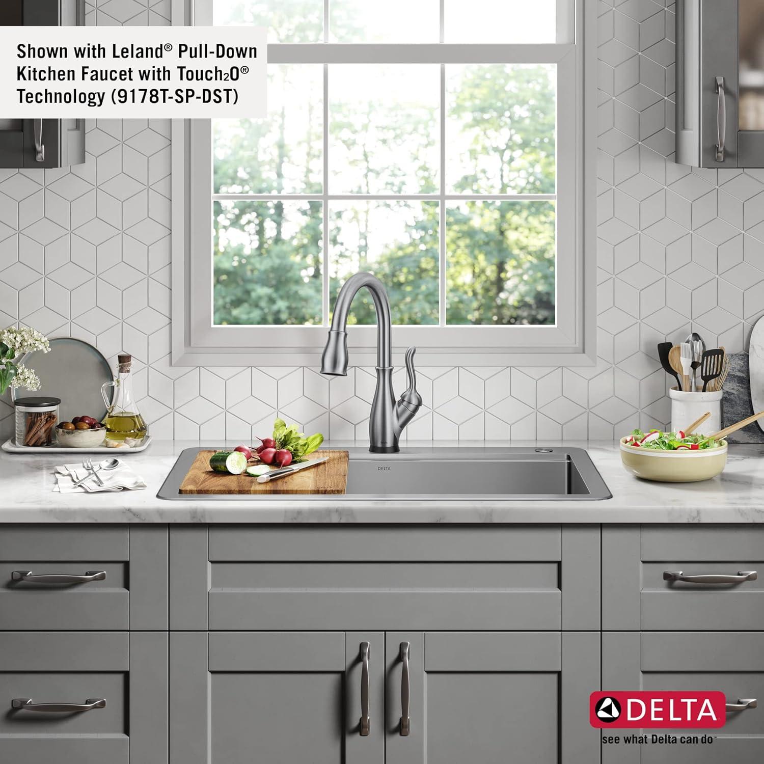 Delta Lorelai™ 33" L Workstation Kitchen Sink Drop-In Top Mount 16 Gauge Stainless Steel Double Bowl