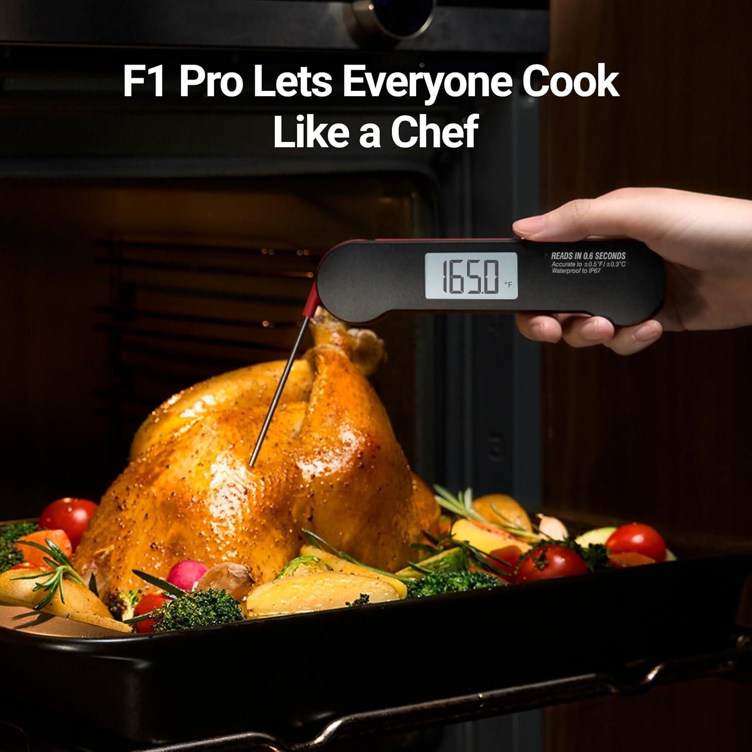 ThermoMaven 0.6S Instant Read Meat Thermometer, Professional Digital Food Cooking Thermometer with High Accuracy(±0.5°F), Backlit, Waterproof for Candy, Grill, BBQ, Oven, Kitchen