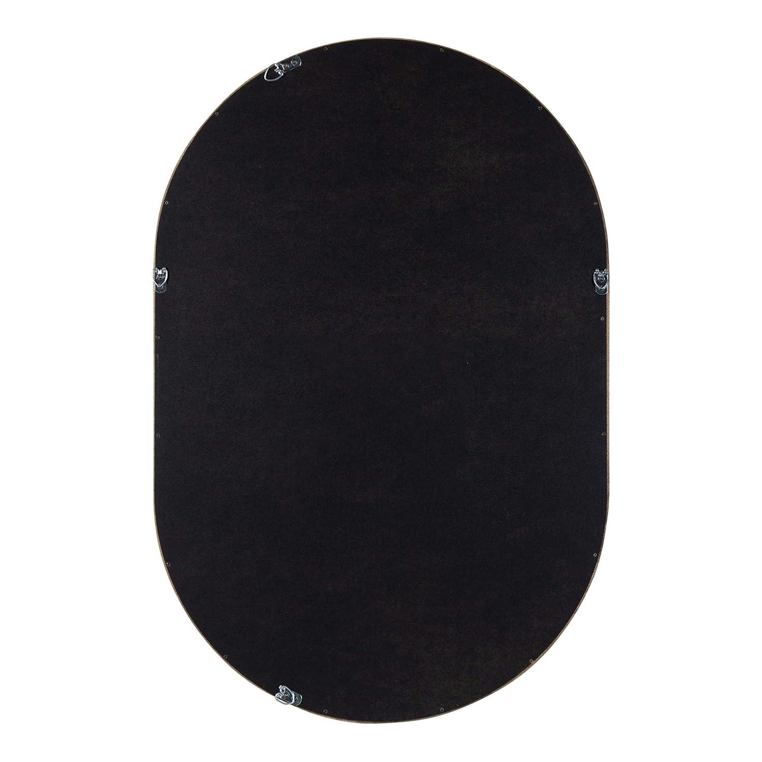 24" x 36" Hutton Wood Framed Capsule Wall Mirror Rustic Brown - Kate & Laurel All Things Decor