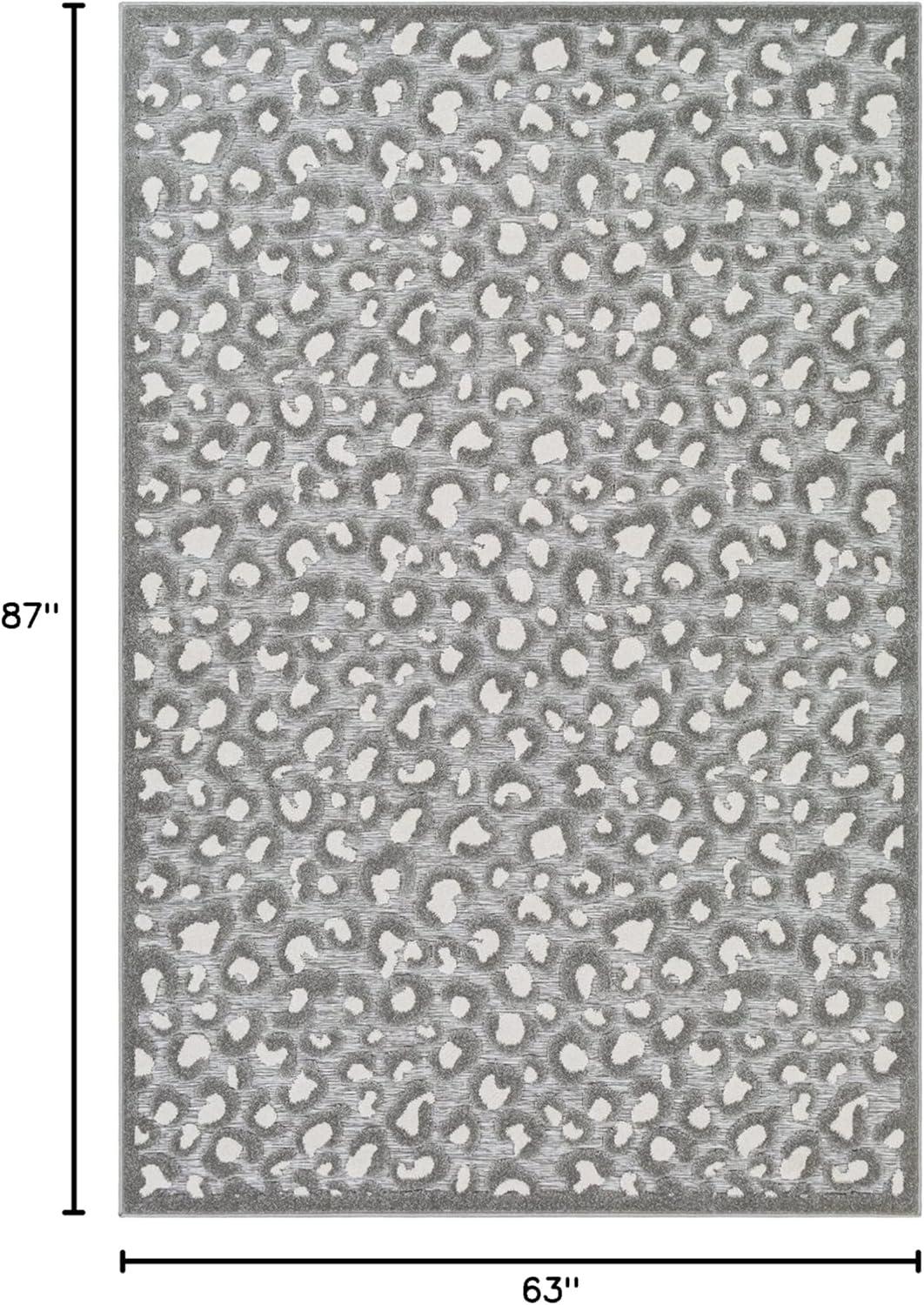 Mark & Day Vossen 5'3"x7'3" Rectangle Woven Indoor and Outdoor Area Rugs Medium Gray