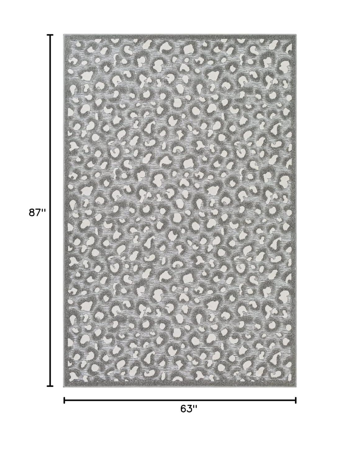 Mark & Day Vossen 5'3"x7'3" Rectangle Woven Indoor and Outdoor Area Rugs Medium Gray