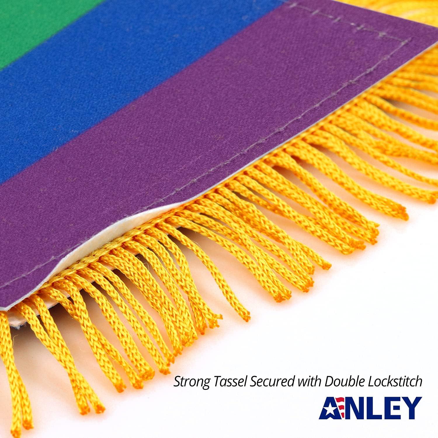 Anley 4 X 6 Inch Rainbow Fringy Window Hanging Flag - Rainbow LGBT Gay Pride Hanging Flag