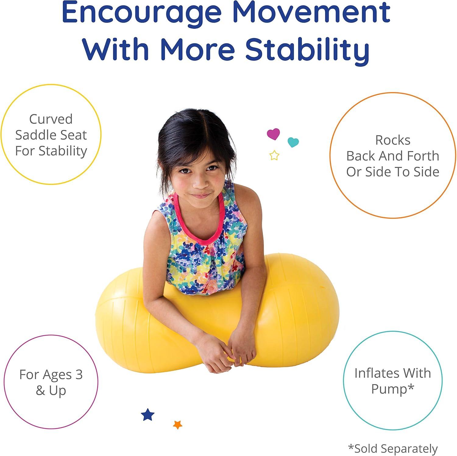 Fun and Function - Peanut Ball for Kids - Balance Ball for Kids with Special Needs - for Exercise, Therapy or Dynamic Seating