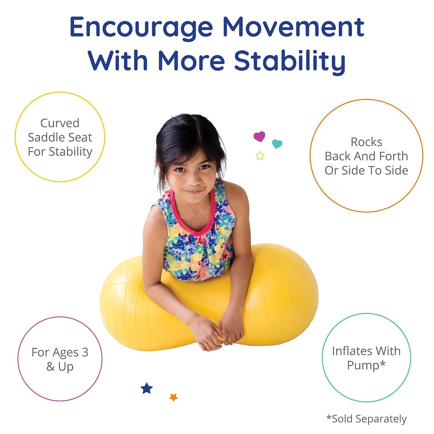 Fun and Function - Peanut Ball for Kids - Balance Ball for Kids with Special Needs - for Exercise, Therapy or Dynamic Seating