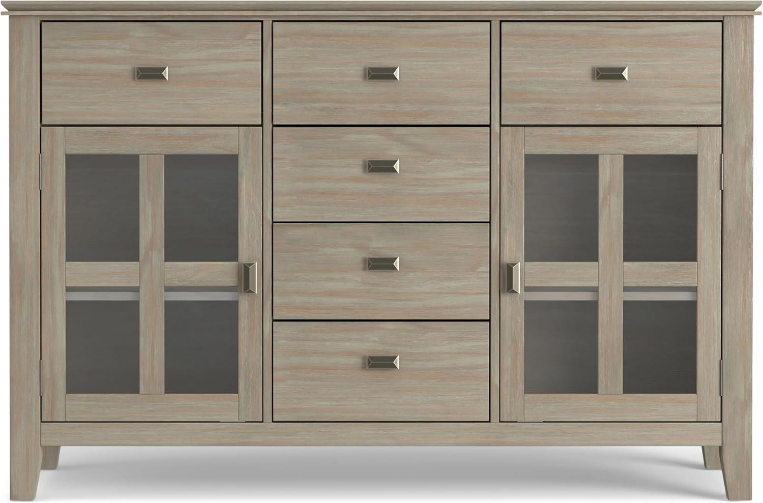 Allora Wood 54" Transitional Sideboard Buffet Credenza in Gray