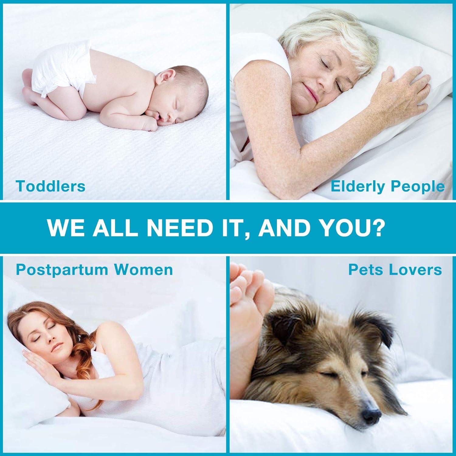 2 Pack Waterproof Mattress Protector, Twin Size Mattress Pad with Deep Pocket Fitted Up to 6-15 inches, Soft Noiseless Single Bed Mattress Cover for Bedroom, Dorm Room