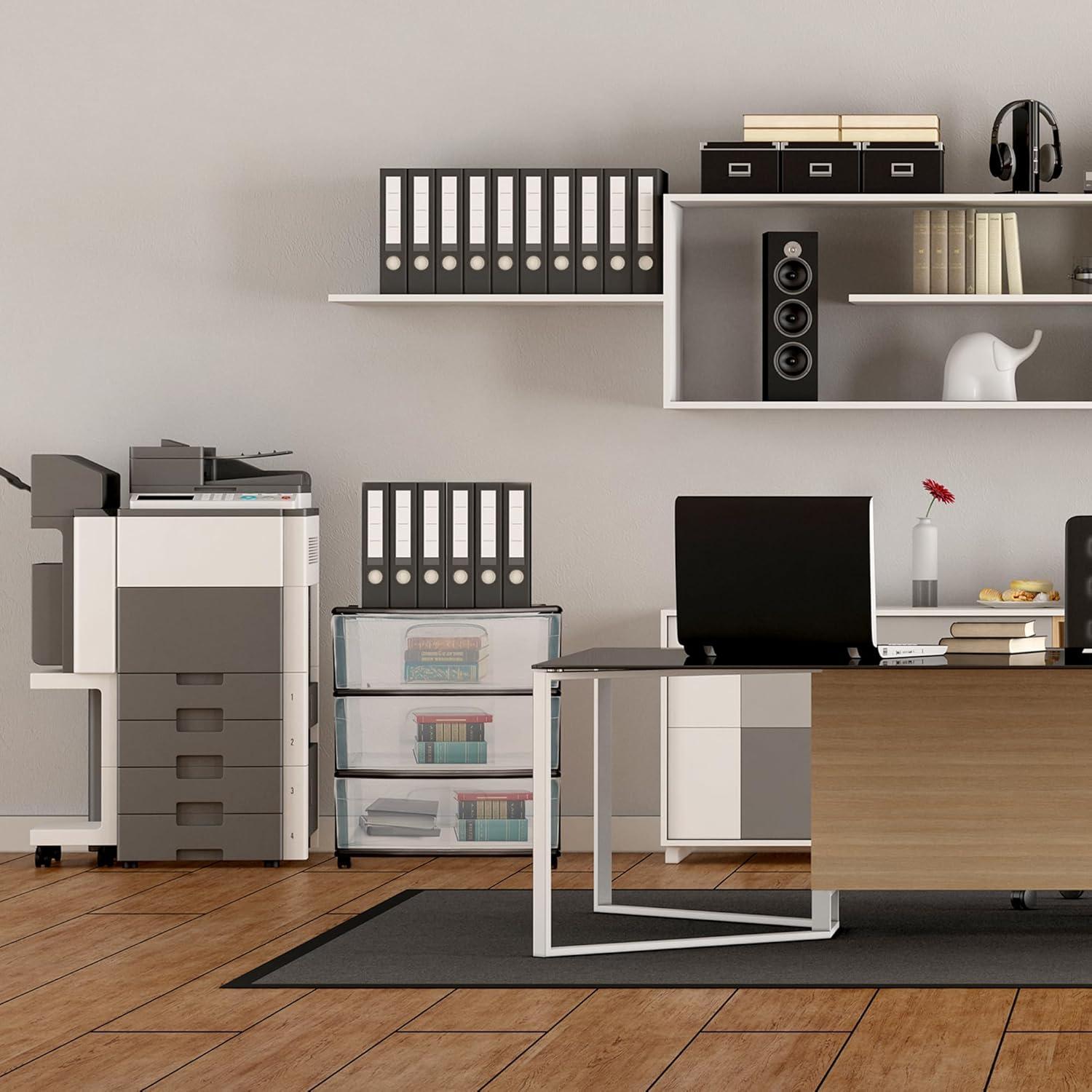 Homz Homz Tall Solid Plastic 3 Drawer Storage Cart with Wheels (Set of 2)