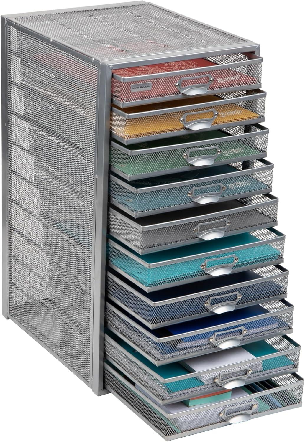 File Storage Drawers, Desk Organizer, Multi-Purpose, Crafts, Office, Metal Mesh