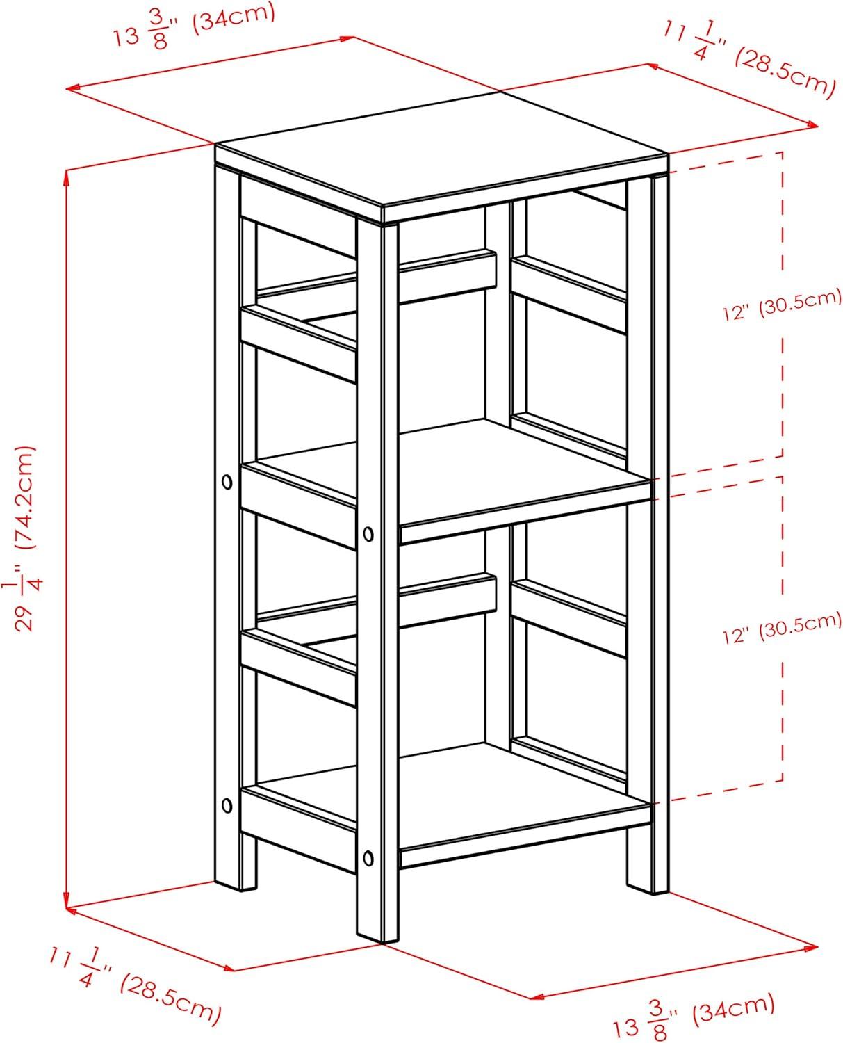 29.21" 2 Tier Leo Shelf Storage or Bookshelf Narrow Espresso Finish - Winsome: Mid-Century Modern, Wood Composite, Metal Hardware